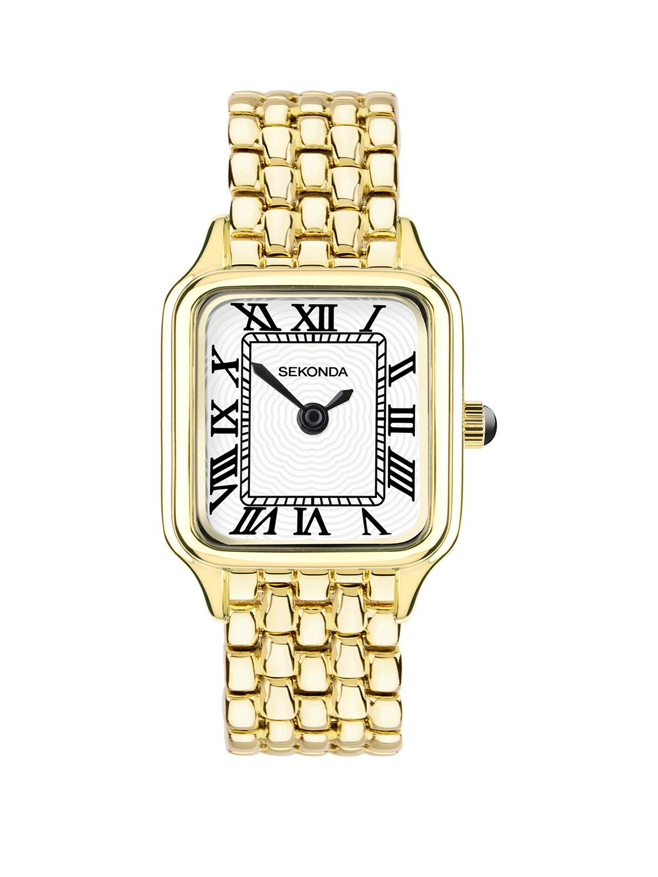 Product photograph of Sekonda Women S Monica Maxi Gold Alloy Bracelet Watch from very.co.uk