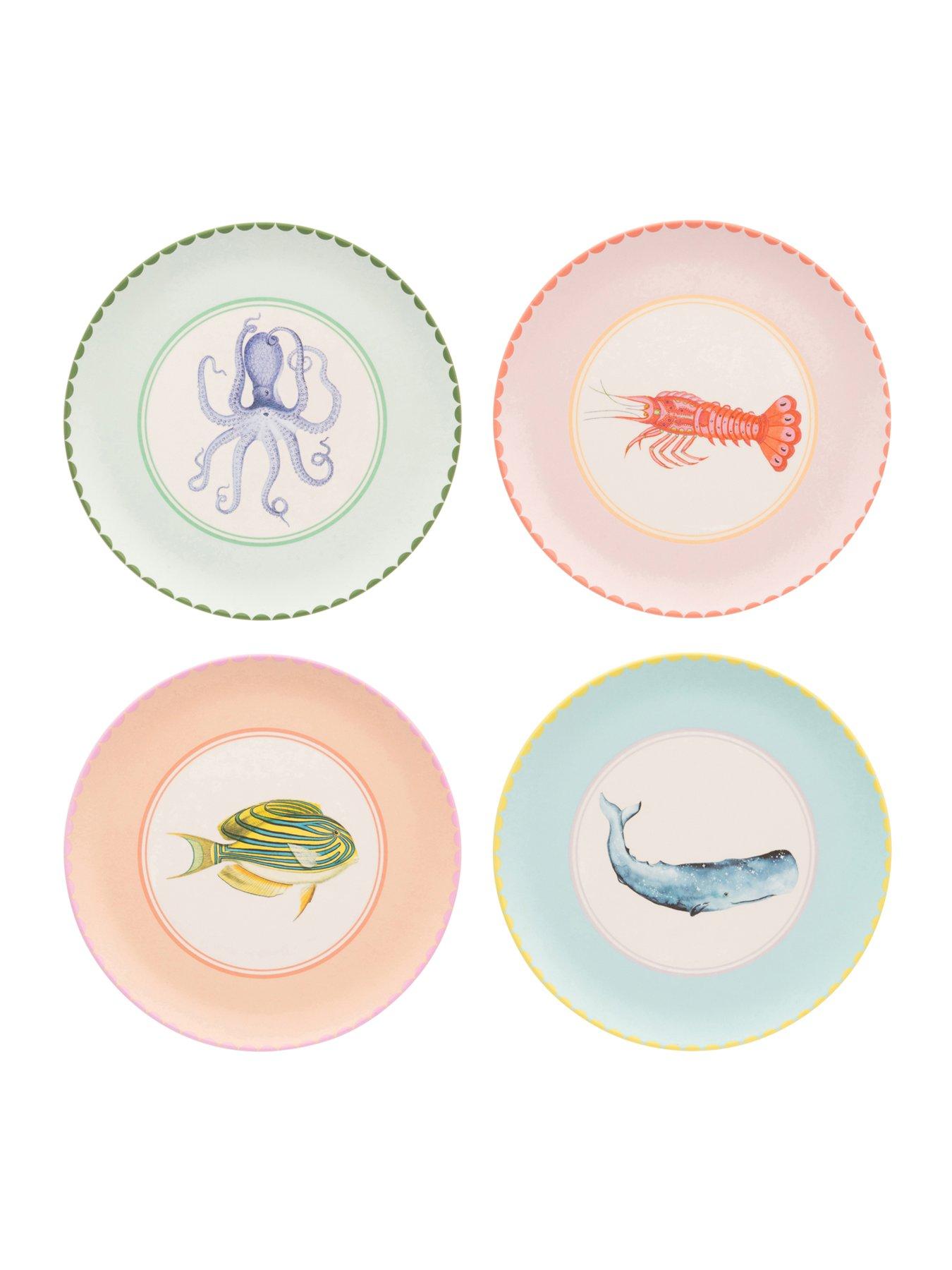 Product photograph of Yvonne Ellen Set Of 4 Melamine Side Plates from very.co.uk