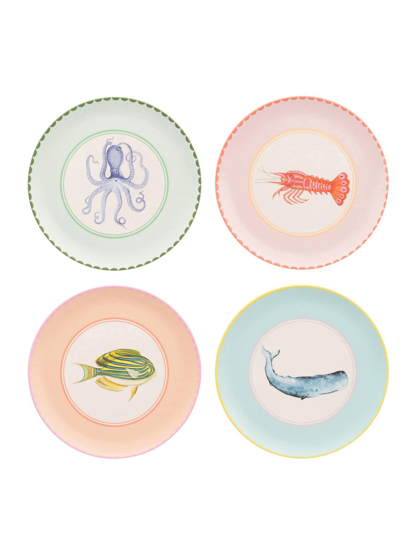 Product photograph of Yvonne Ellen Set Of 4 Melamine Dinner Plates from very.co.uk