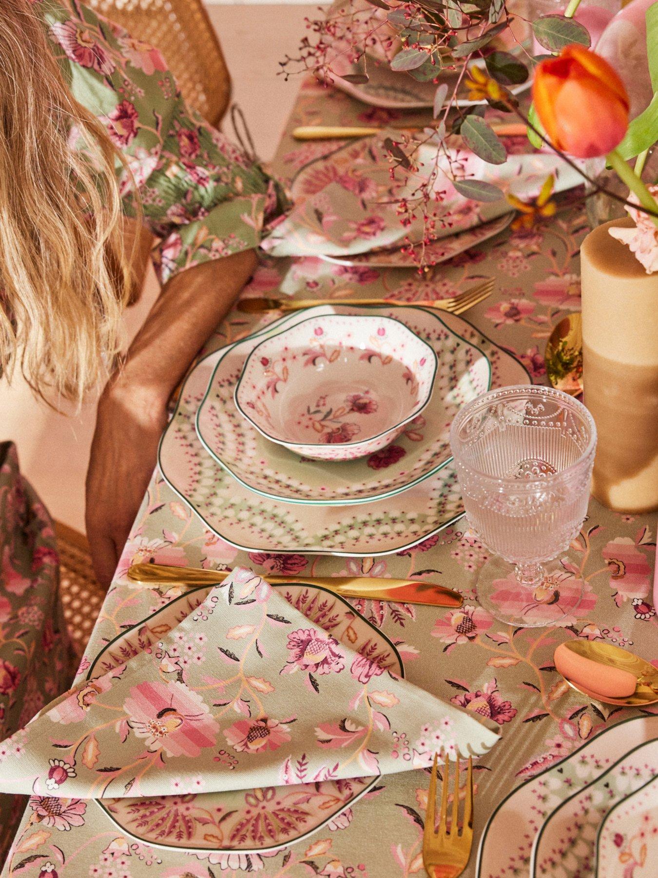 Product photograph of Cath Kidston Friendship Garden 12-piece Dinner Set from very.co.uk