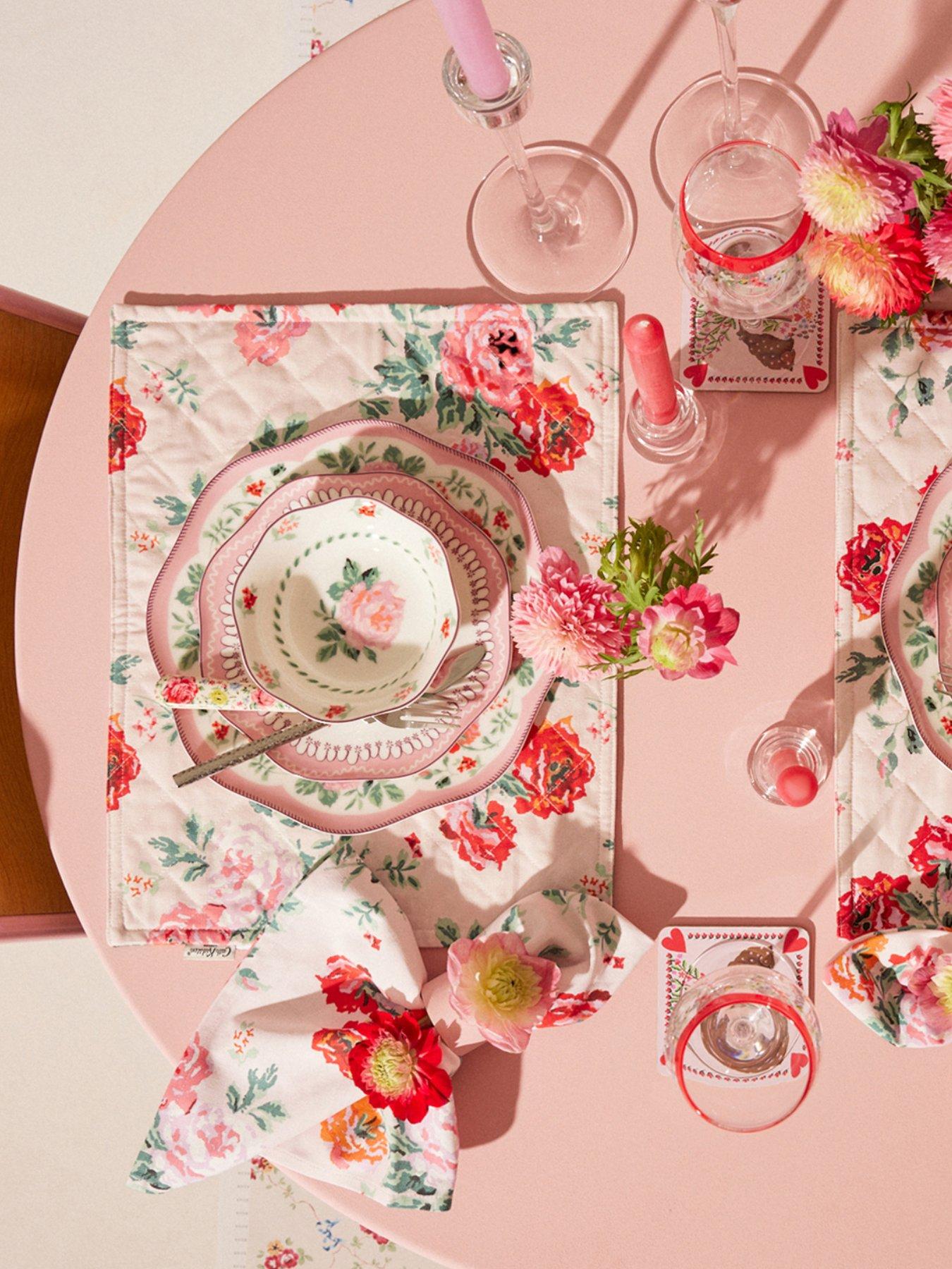 Product photograph of Cath Kidston Archive Rose 12-piece Dinner Set from very.co.uk