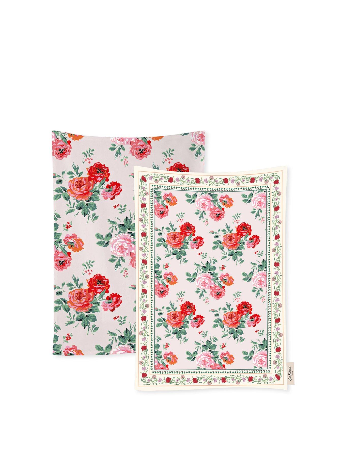 Product photograph of Cath Kidston Archive Rose Set Of 2 Tea Towels from very.co.uk