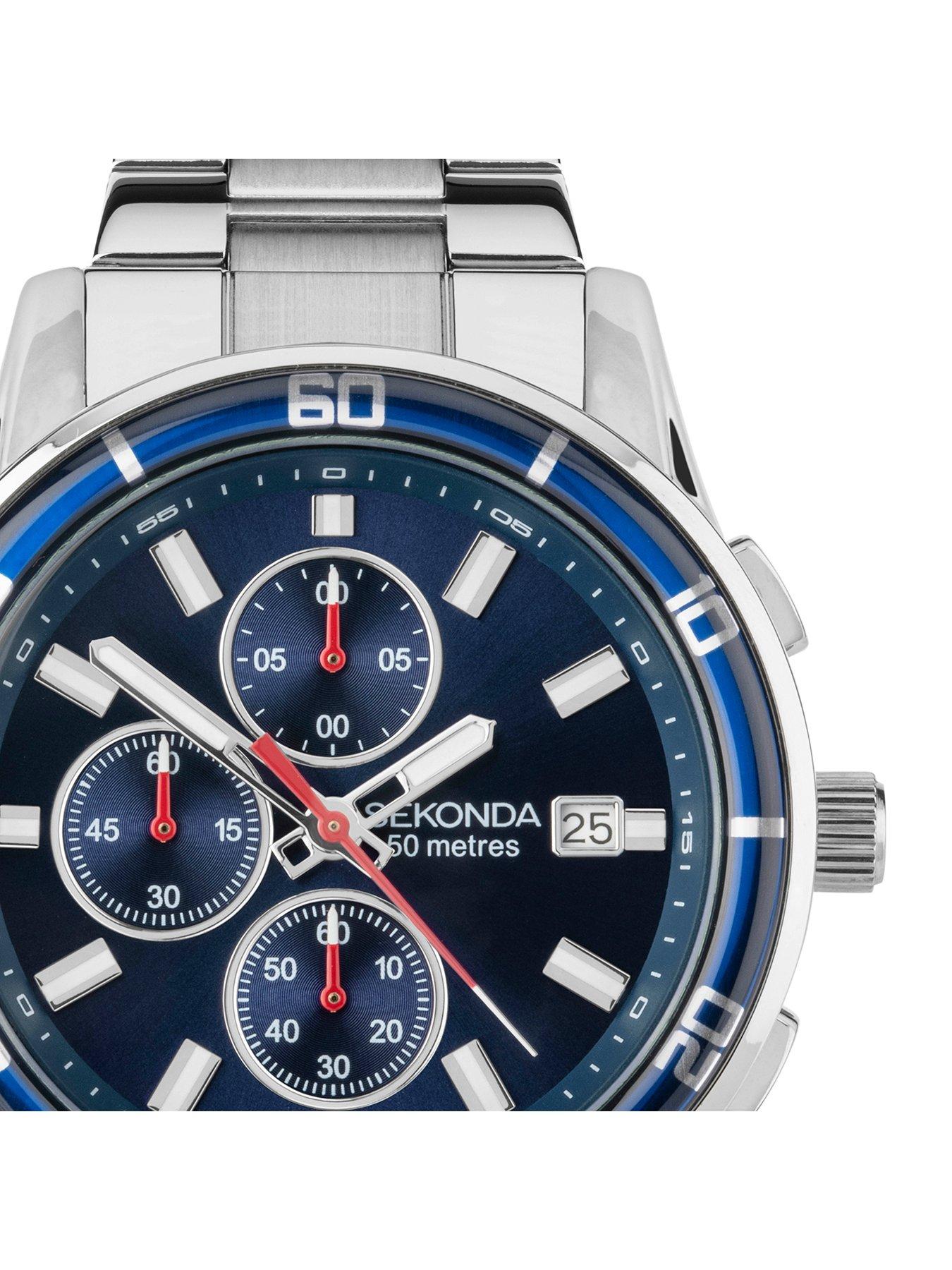 Image 2 of 6 of Sekonda Midnight Silver Stainless Steel Bracelet&nbsp;Chronograph Watch