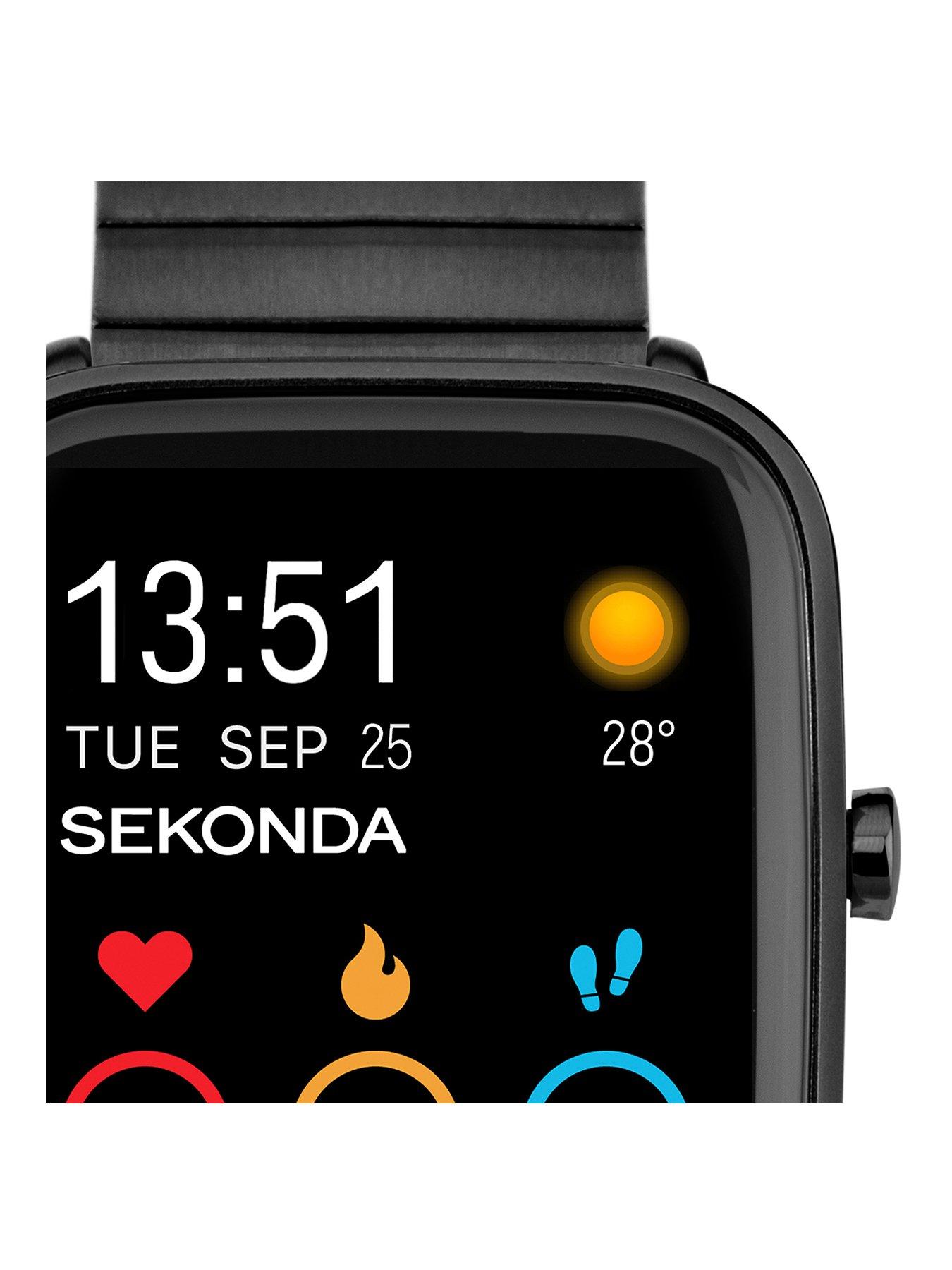 Image 2 of 7 of Sekonda Unisex Motion Plus Black Stainless Steel Bracelet Smartwatch
