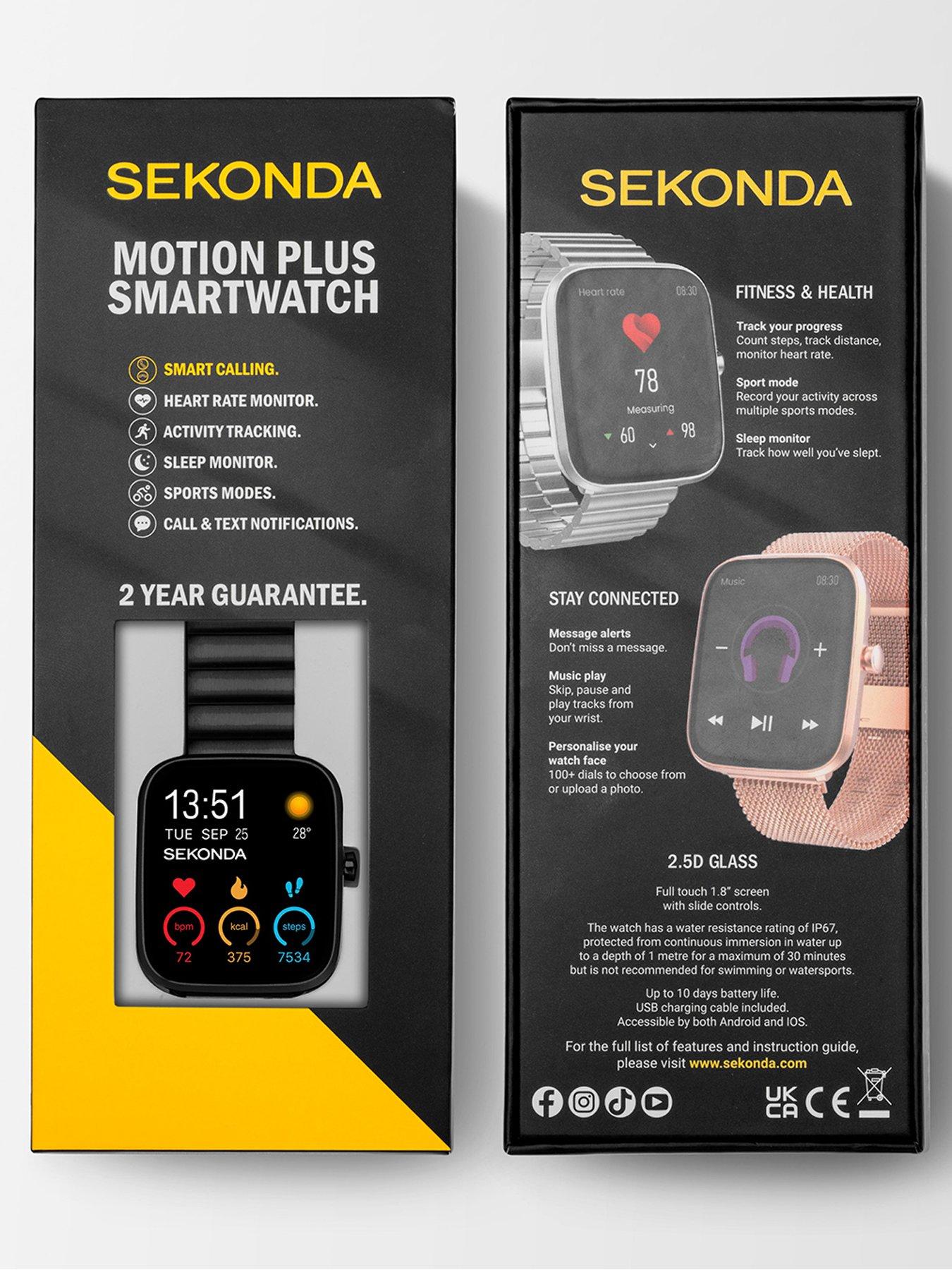 Image 7 of 7 of Sekonda Unisex Motion Plus Black Stainless Steel Bracelet Smartwatch