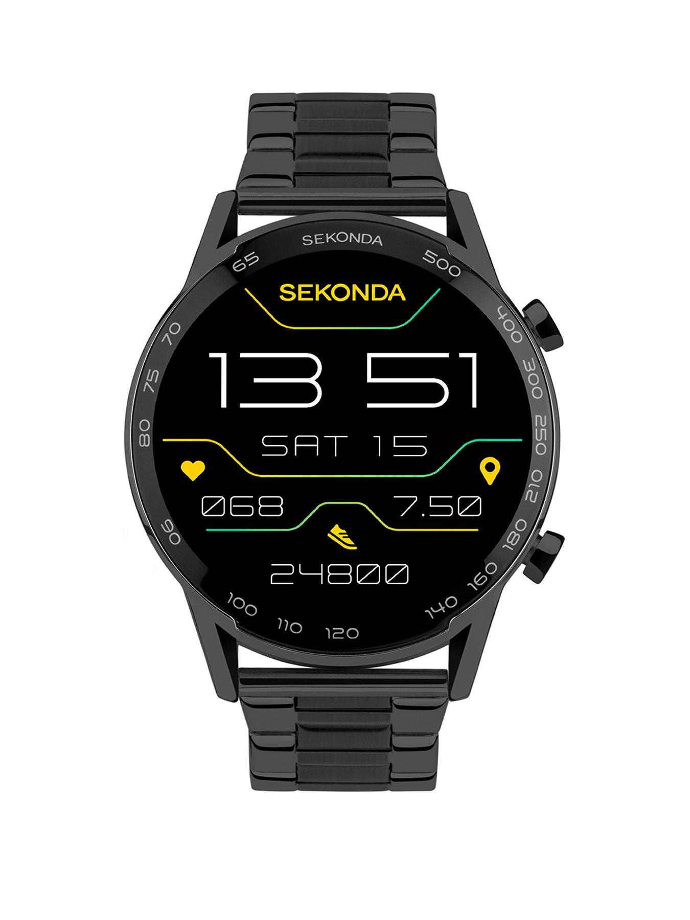 Image 1 of 7 of Sekonda Mens Active Plus Black Stainless Steel Bracelet Smartwatch