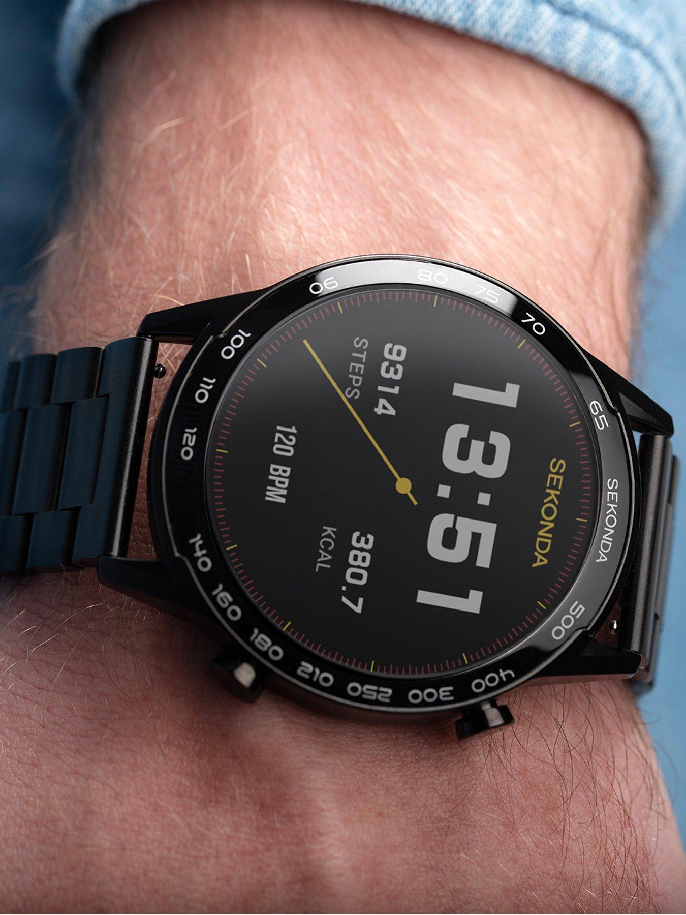 Image 3 of 7 of Sekonda Mens Active Plus Black Stainless Steel Bracelet Smartwatch