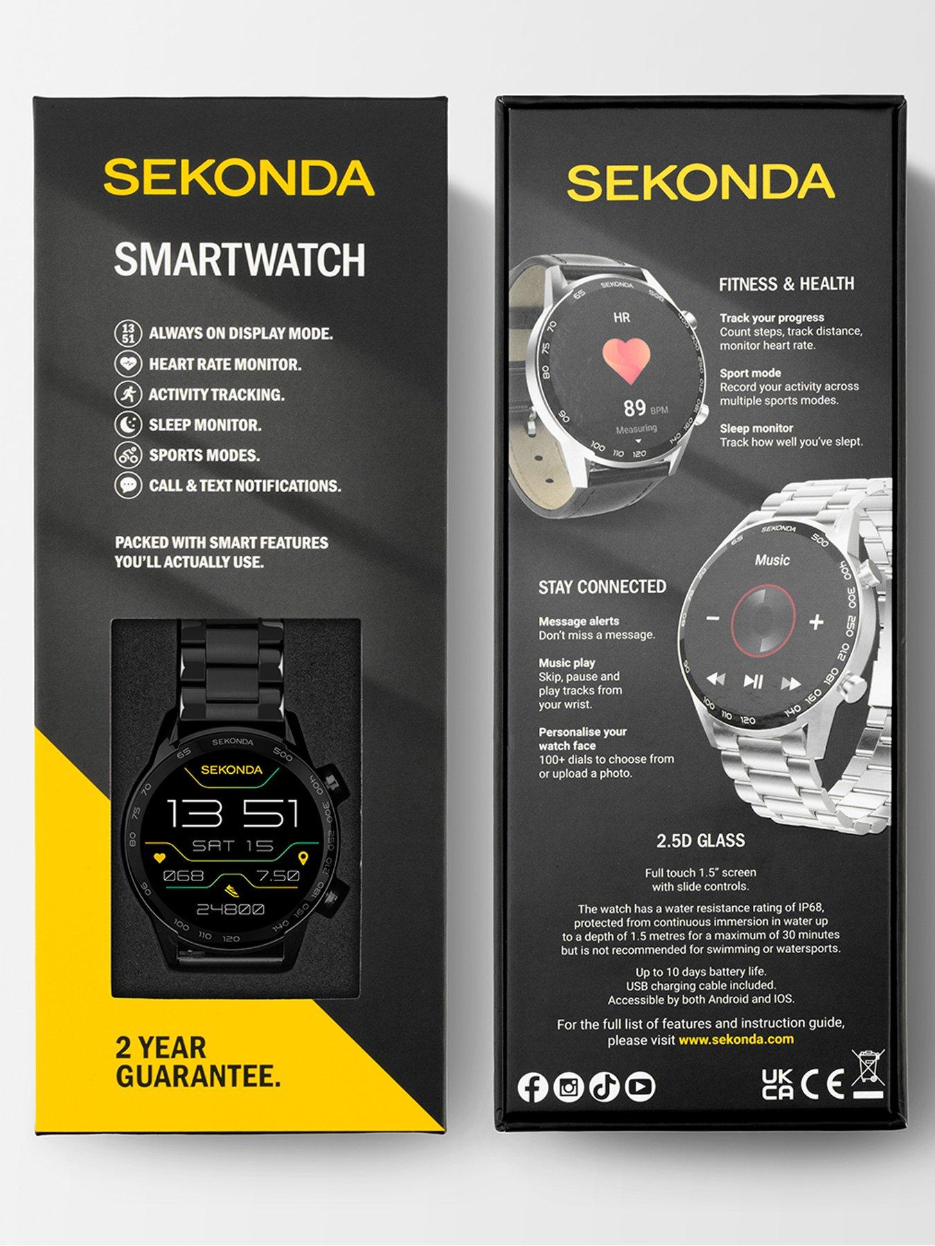 Image 7 of 7 of Sekonda Mens Active Plus Black Stainless Steel Bracelet Smartwatch