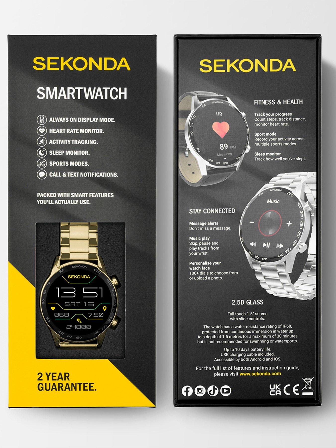 Image 6 of 6 of Sekonda Mens Active Plus Gold Stainless Steel Bracelet Smartwatch