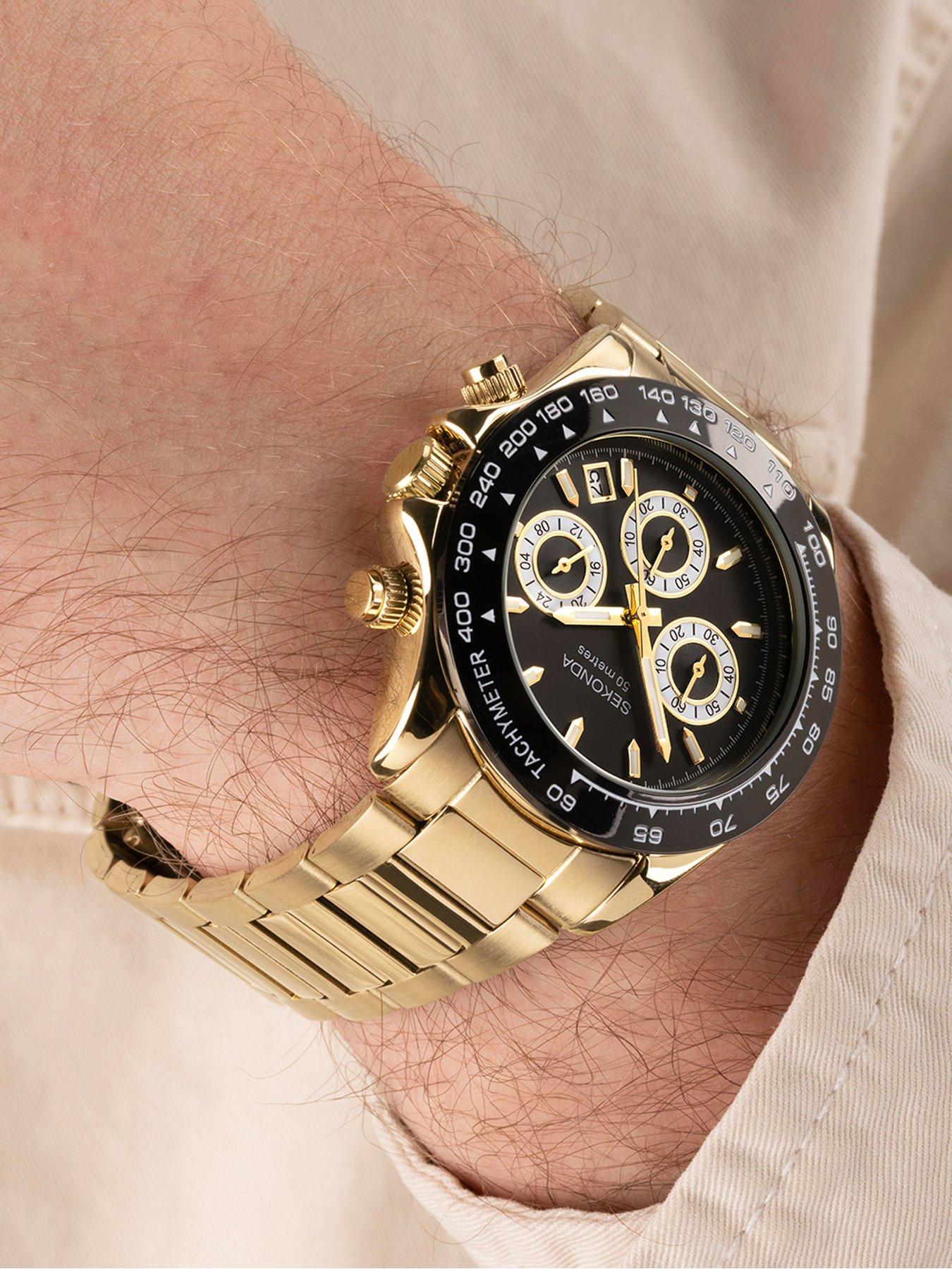 Image 3 of 7 of Sekonda Circuit Gold Stainless Steel Bracelet Chronograph Watch