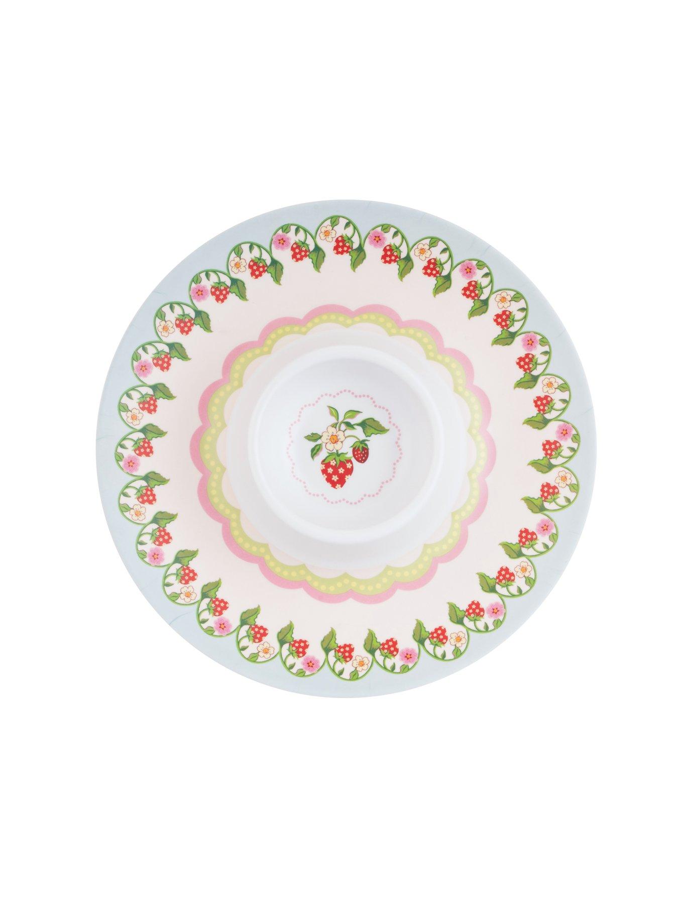 Product photograph of Cath Kidston Strawberry Melamine Chip And Dip Plate from very.co.uk