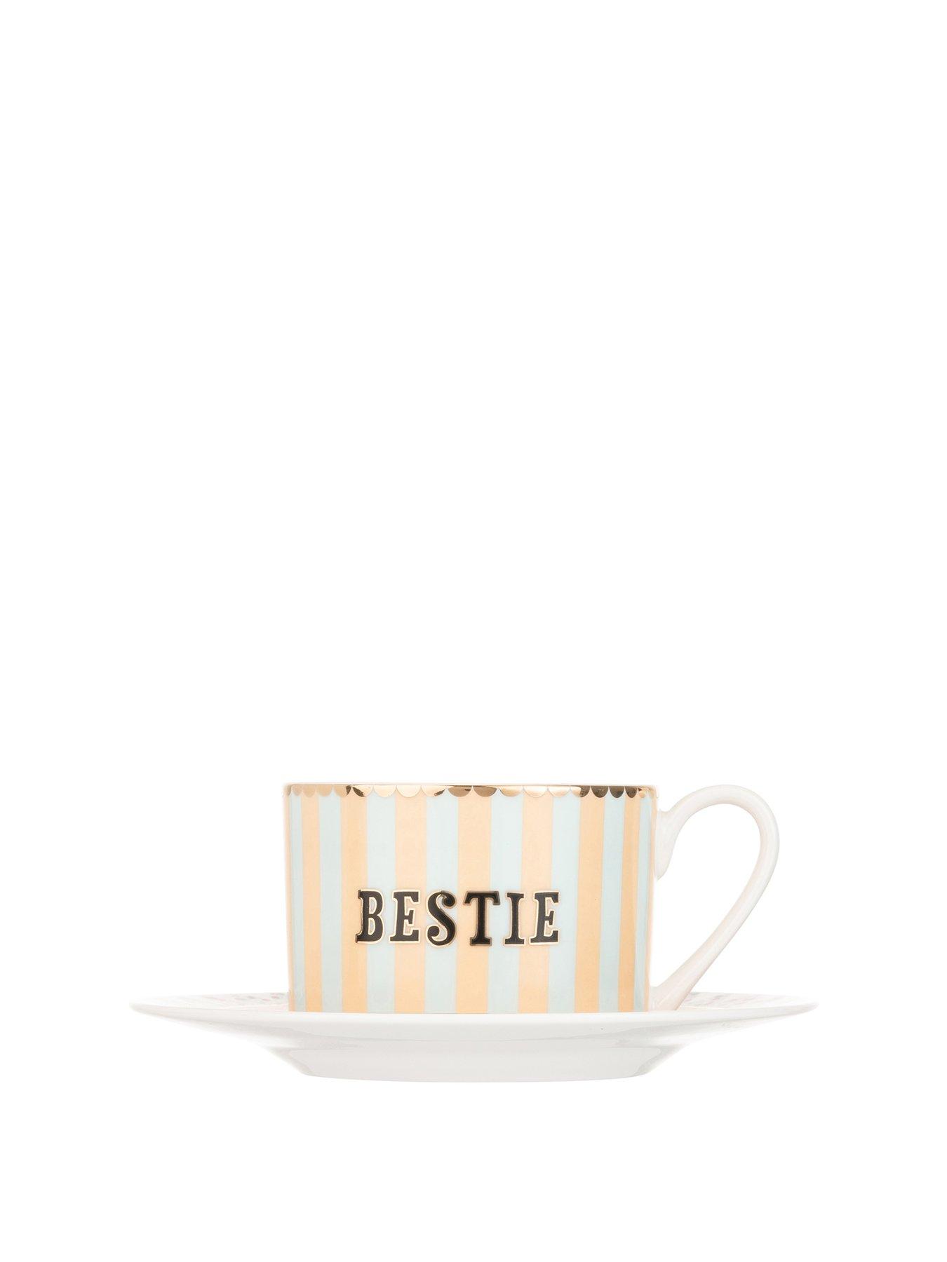 Product photograph of Yvonne Ellen Bestie Teacup And Saucer from very.co.uk