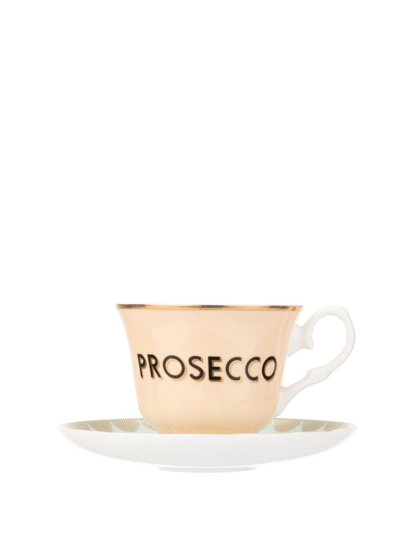 Product photograph of Yvonne Ellen Boozy Prosecco Teacup And Saucer from very.co.uk