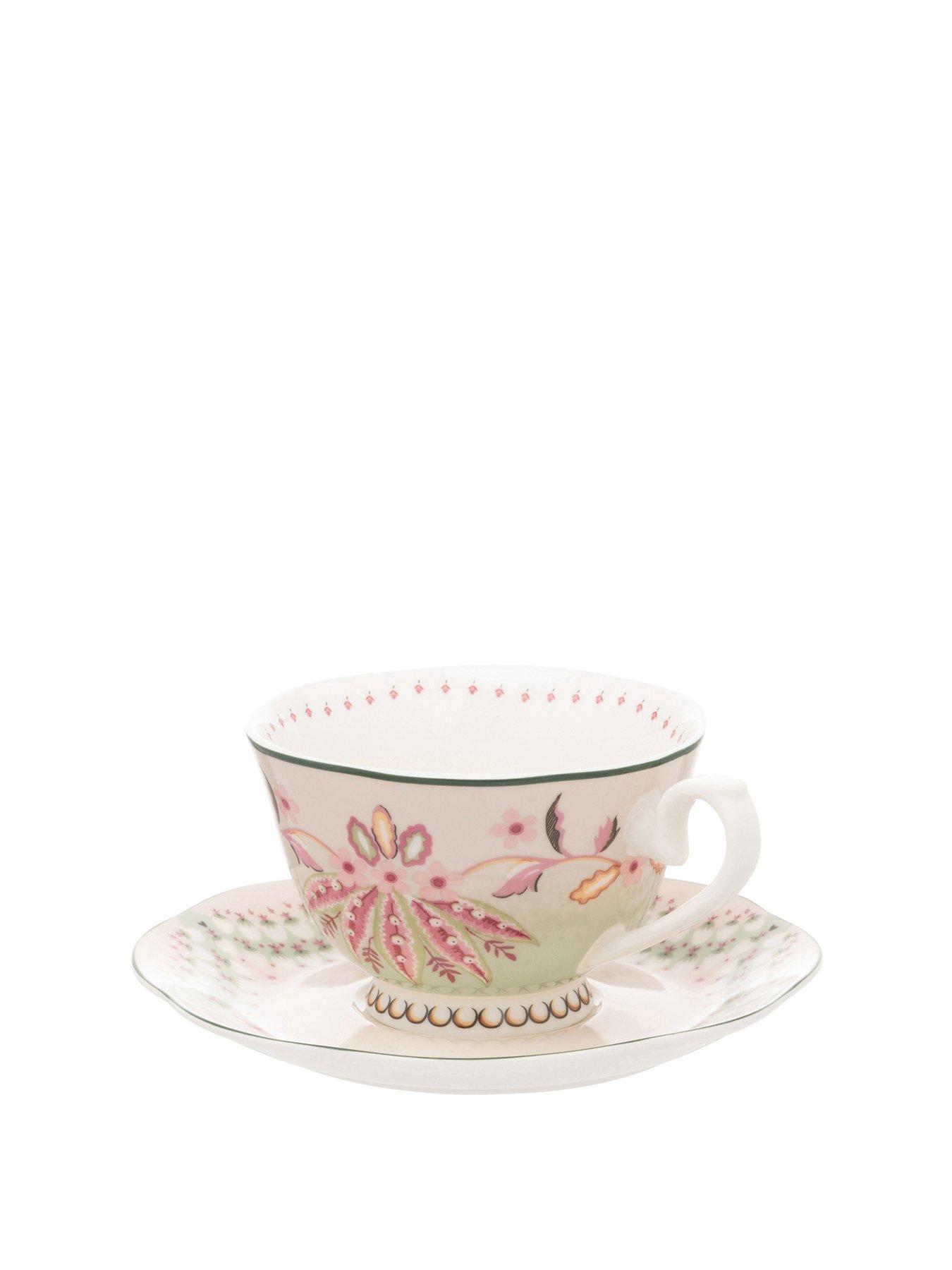 Product photograph of Cath Kidston Friendship Garden Teacup And Saucer Set from very.co.uk