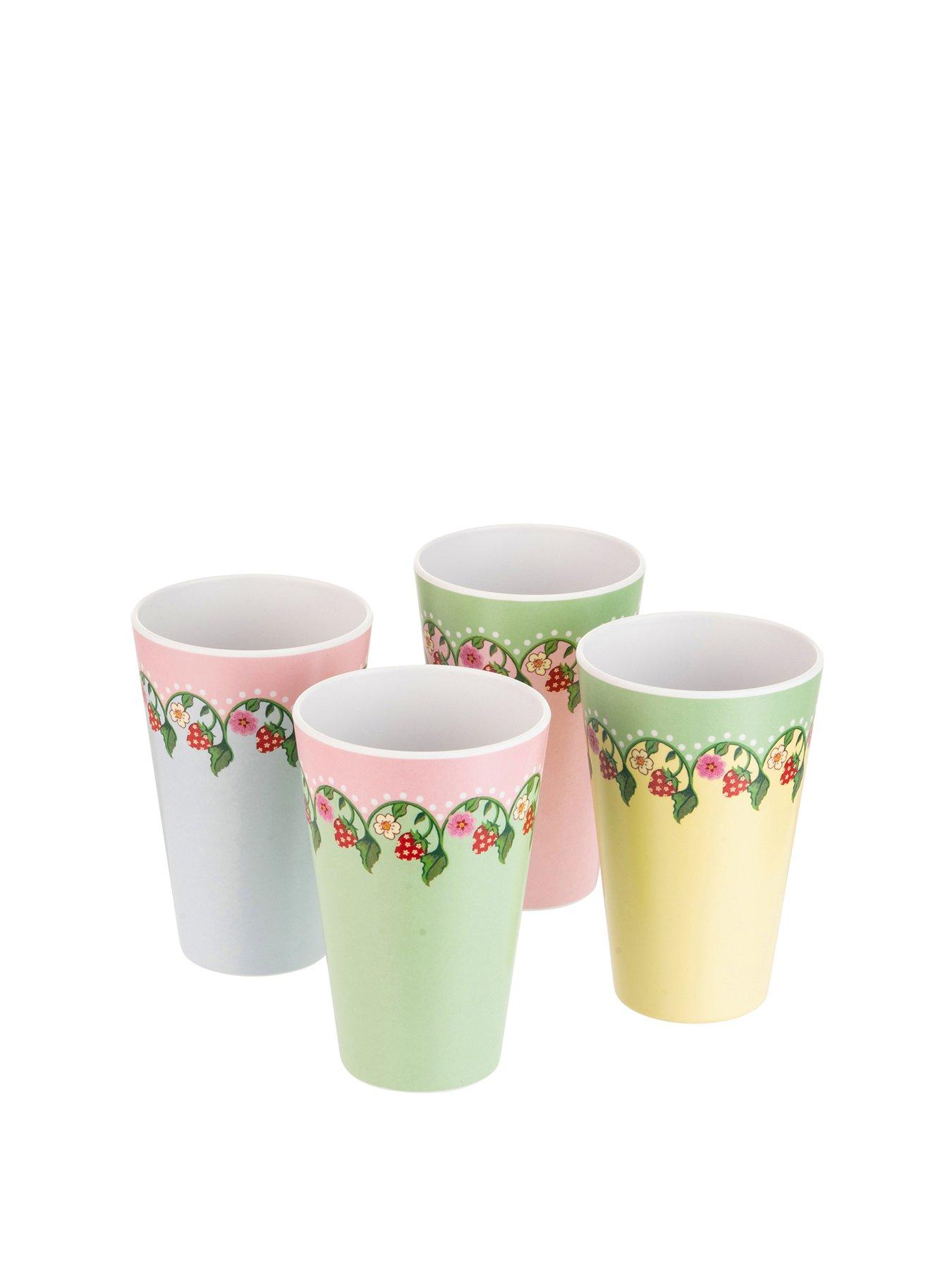 Product photograph of Cath Kidston Strawberry Melamine Tumblers Ndash Set Of 4 from very.co.uk