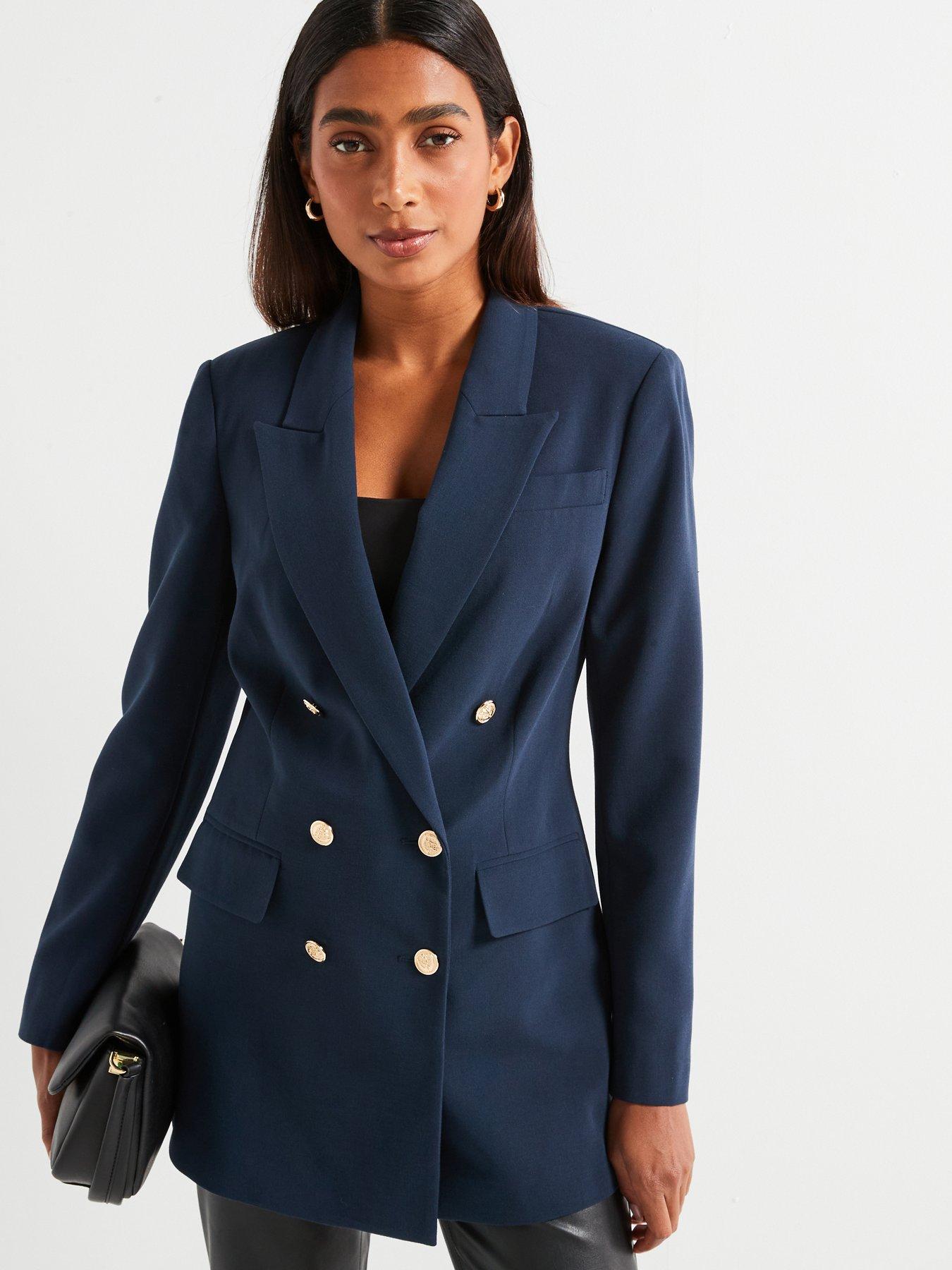 Navy military blazer womens best sale