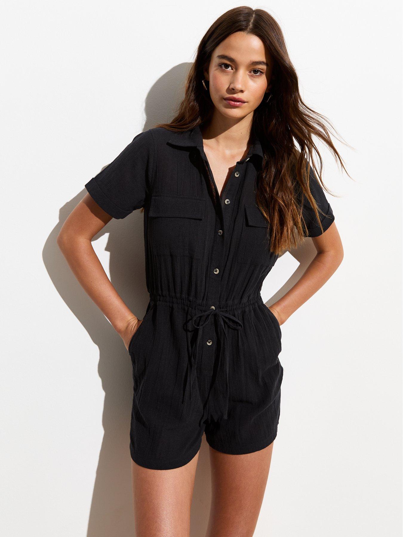 Black playsuit with sleeves online