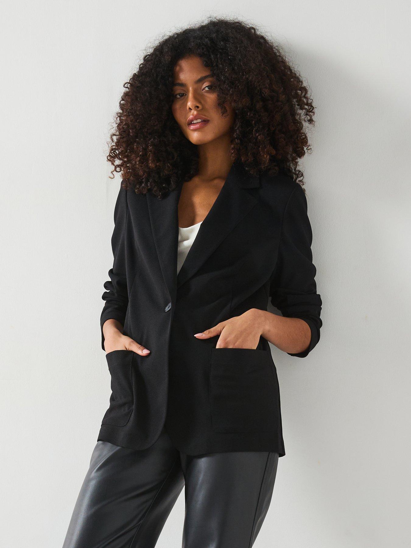 undefined Edge To Edge Jersey Blazer - Black