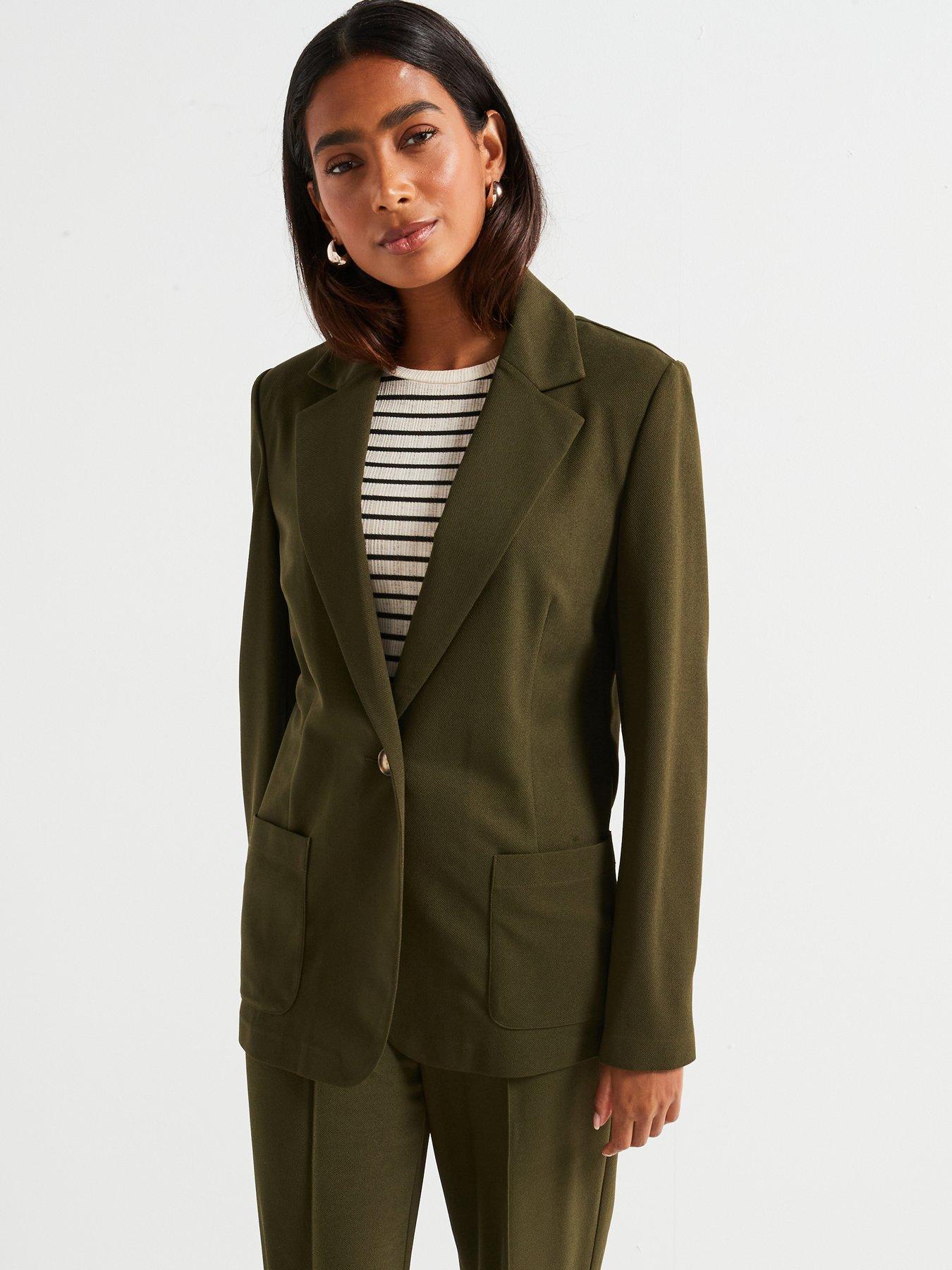 undefined Edge To Edge Jersey Blazer - Khaki