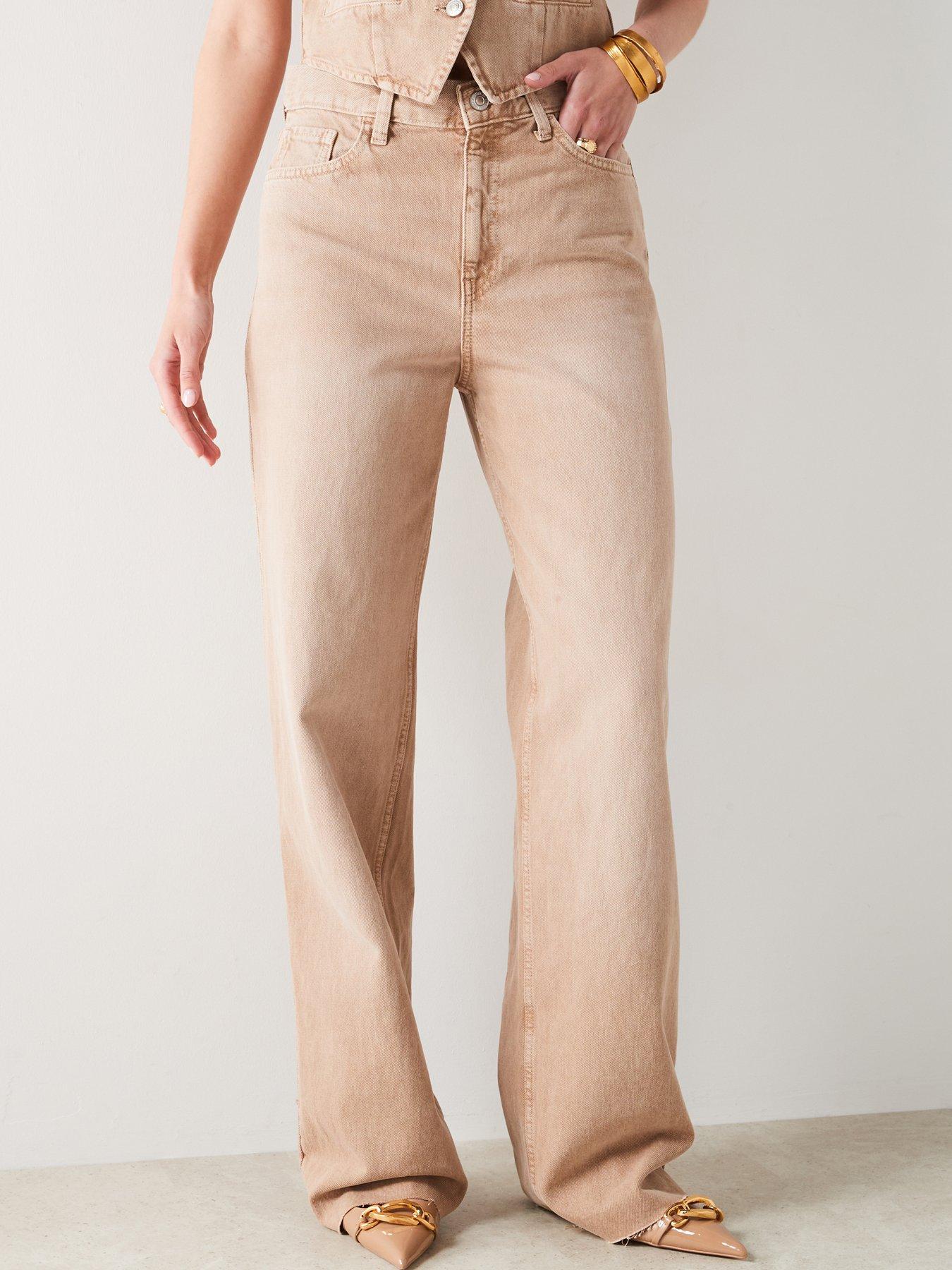 Mango High-Waist Wideleg Jeans