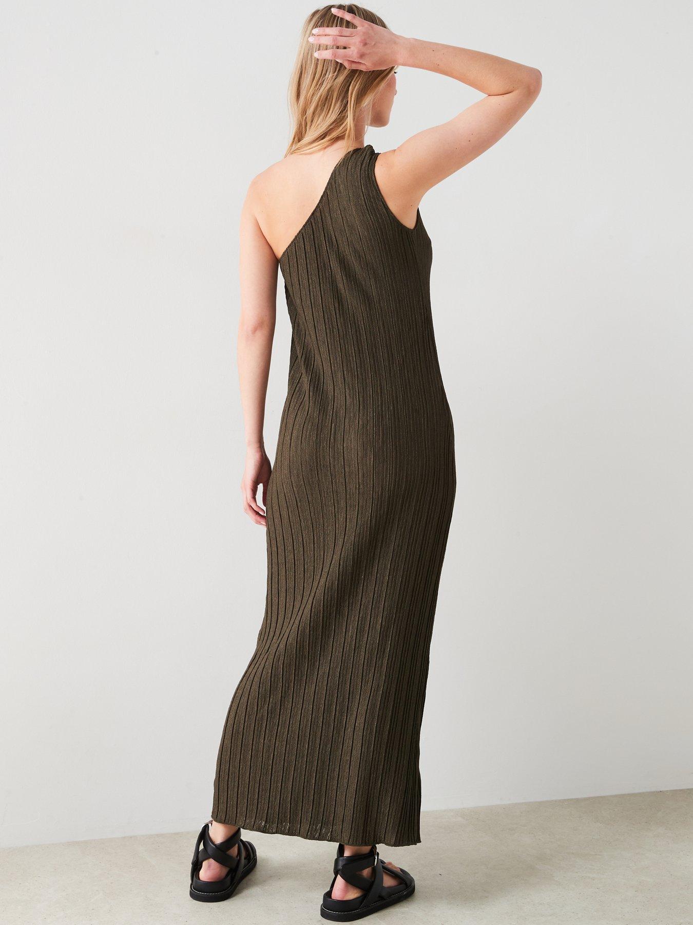 Asymmetrical Knit Dress Khaki