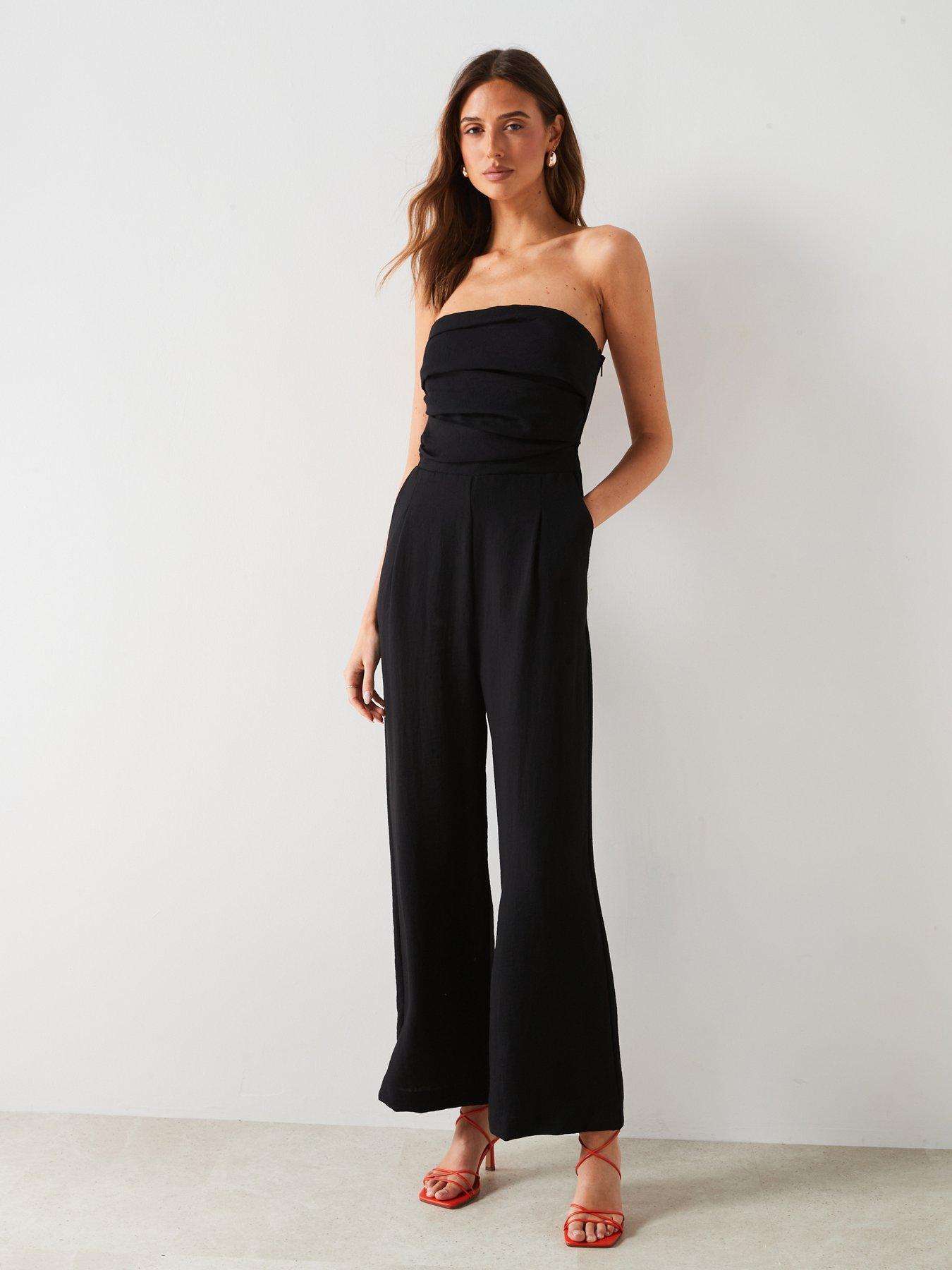 Mango Straight Design Side Zip Fastening Jumpsuit - Black