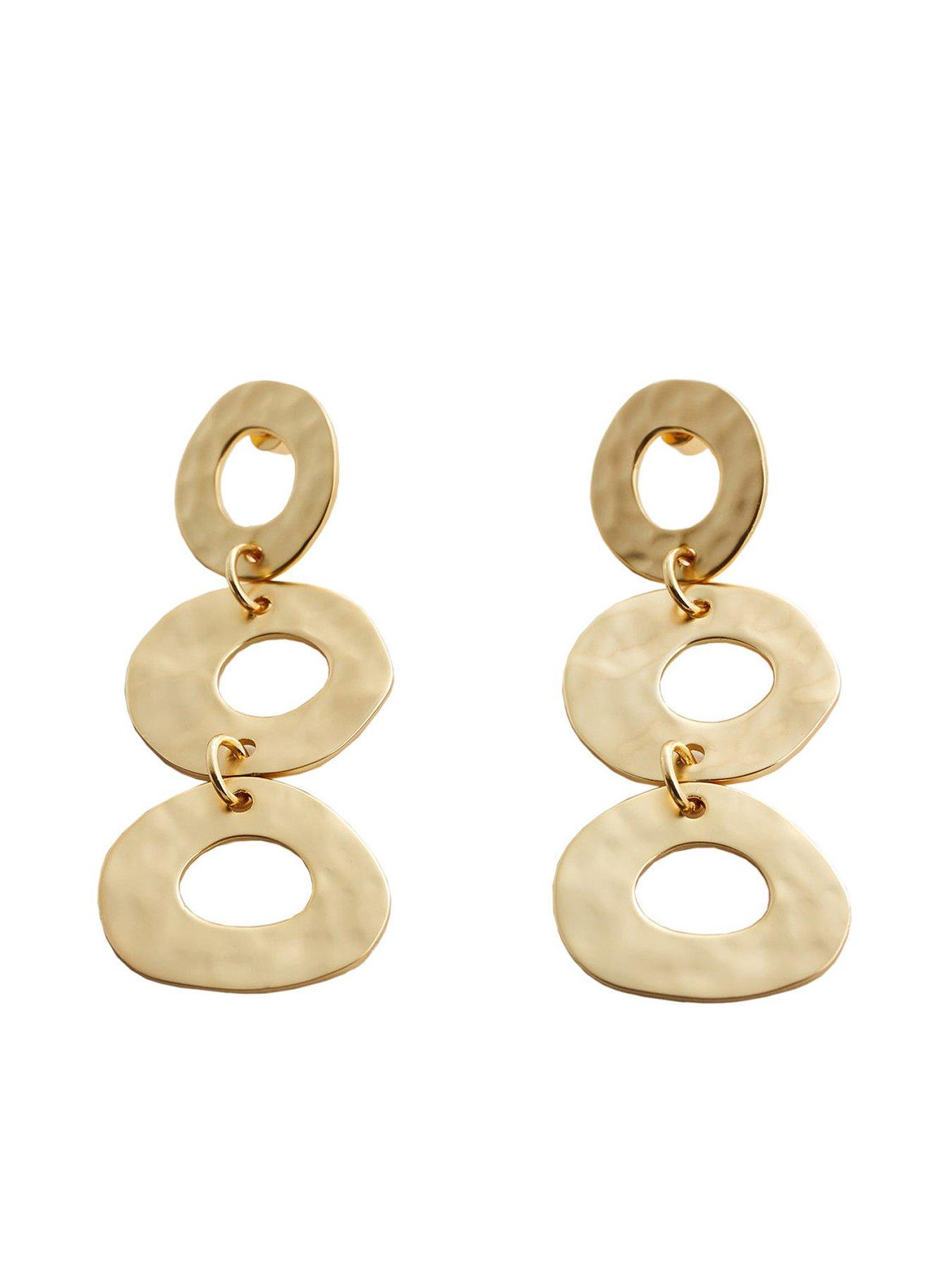 Product photograph of Mango Gold Loop Earrings from very.co.uk