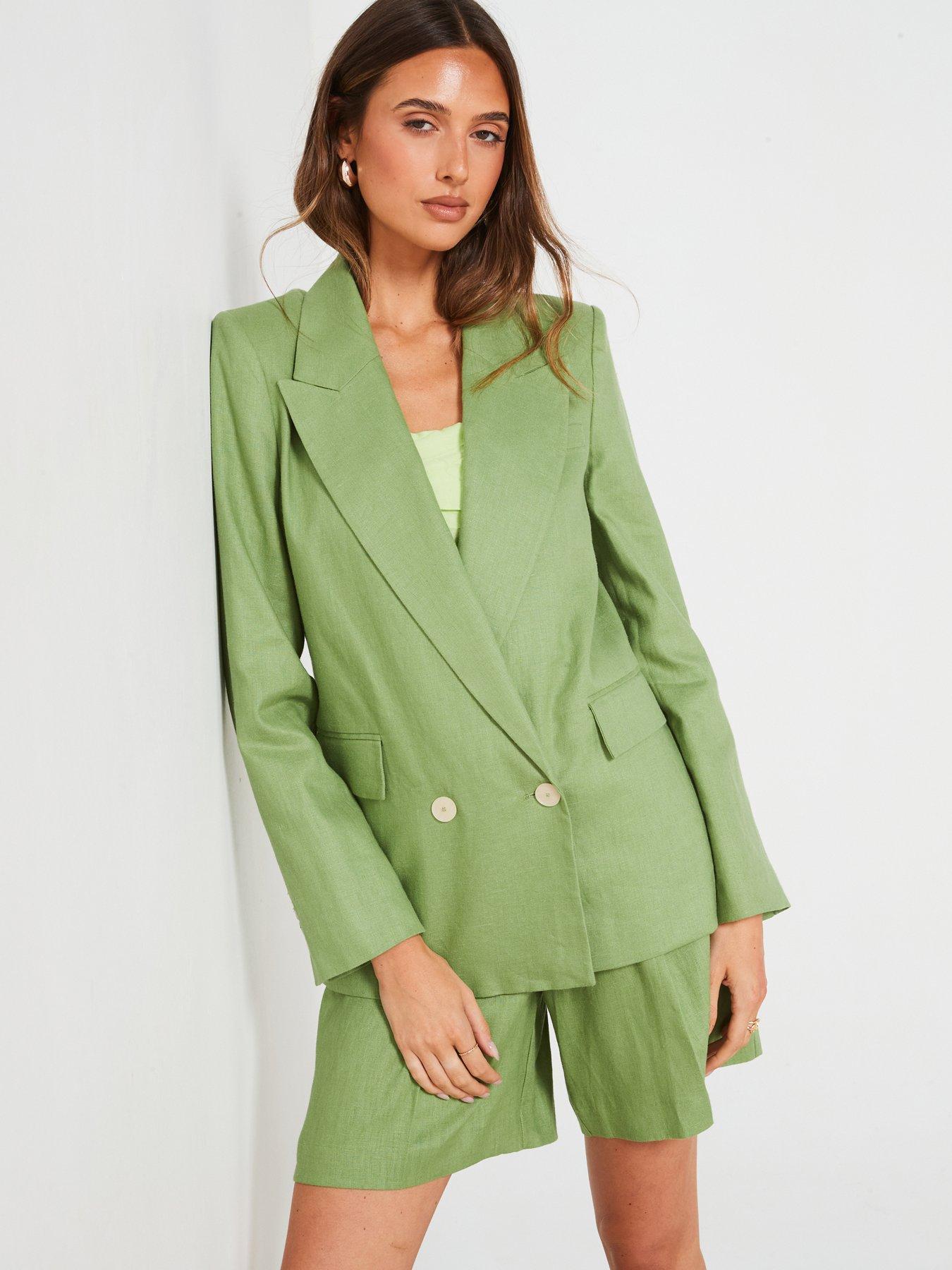 Green Double Button Blazer