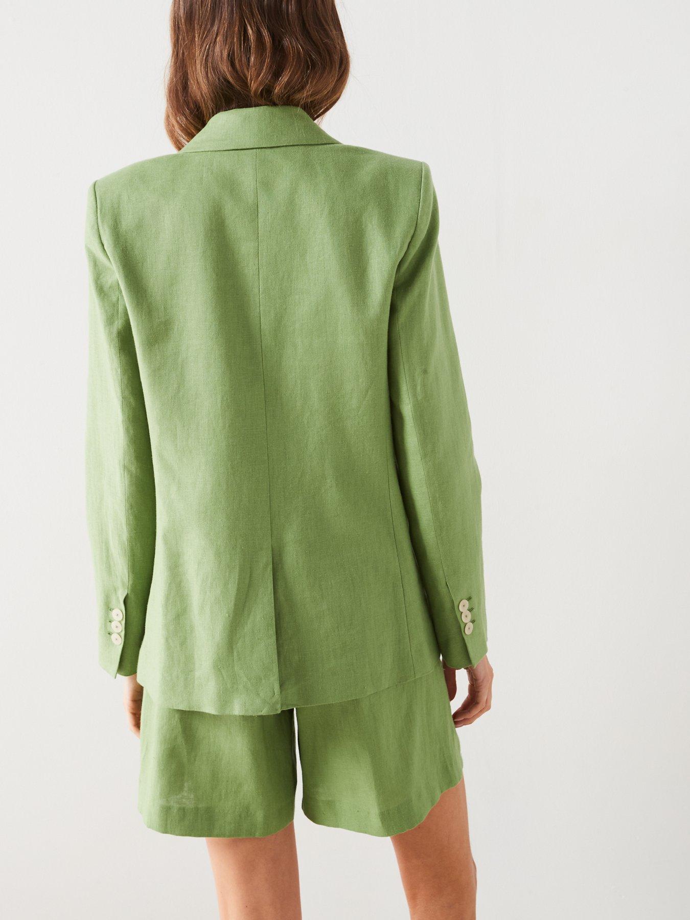 Mango Green Double Button Blazer | Very.co.uk