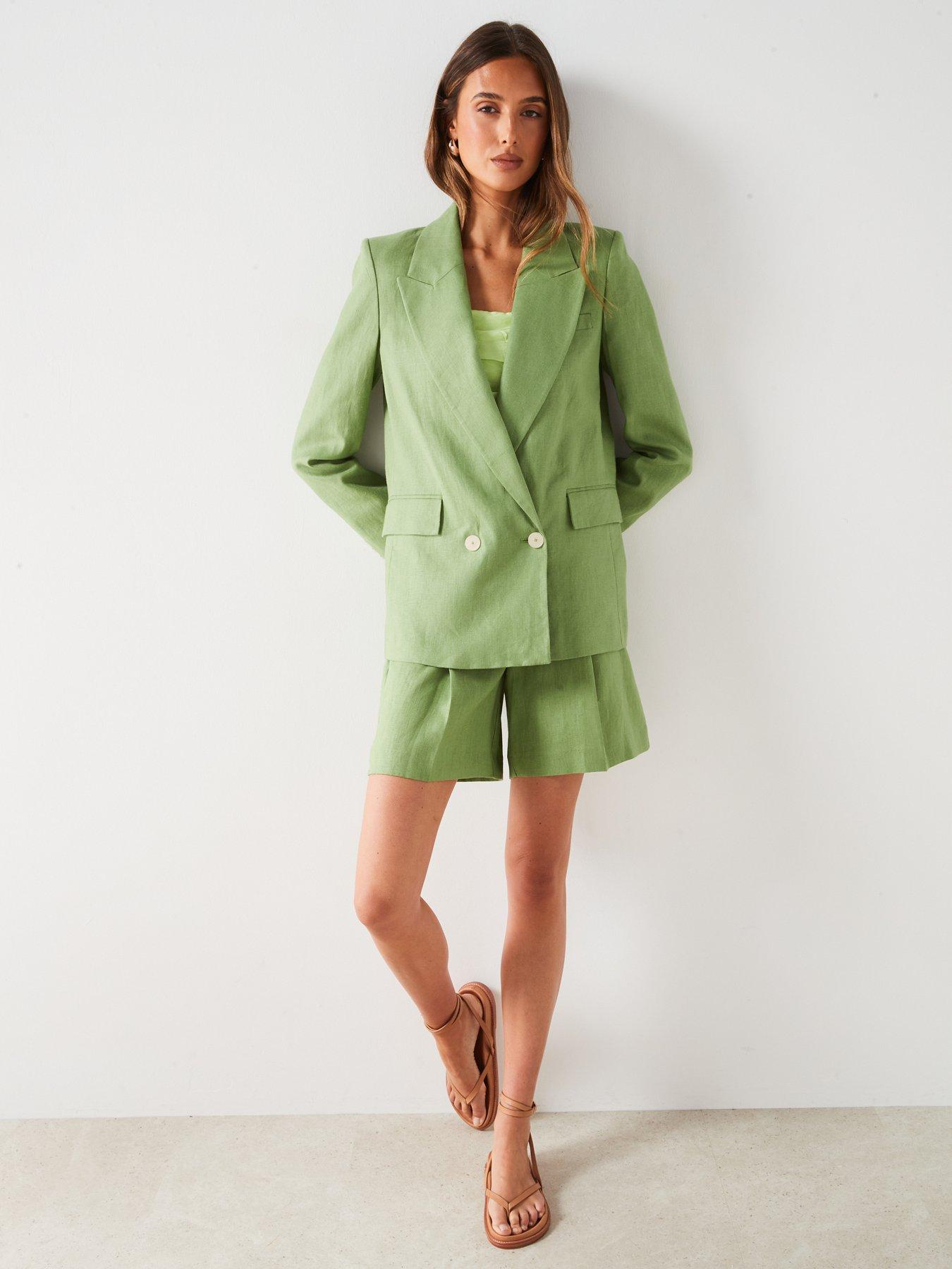 Green Double Button Blazer