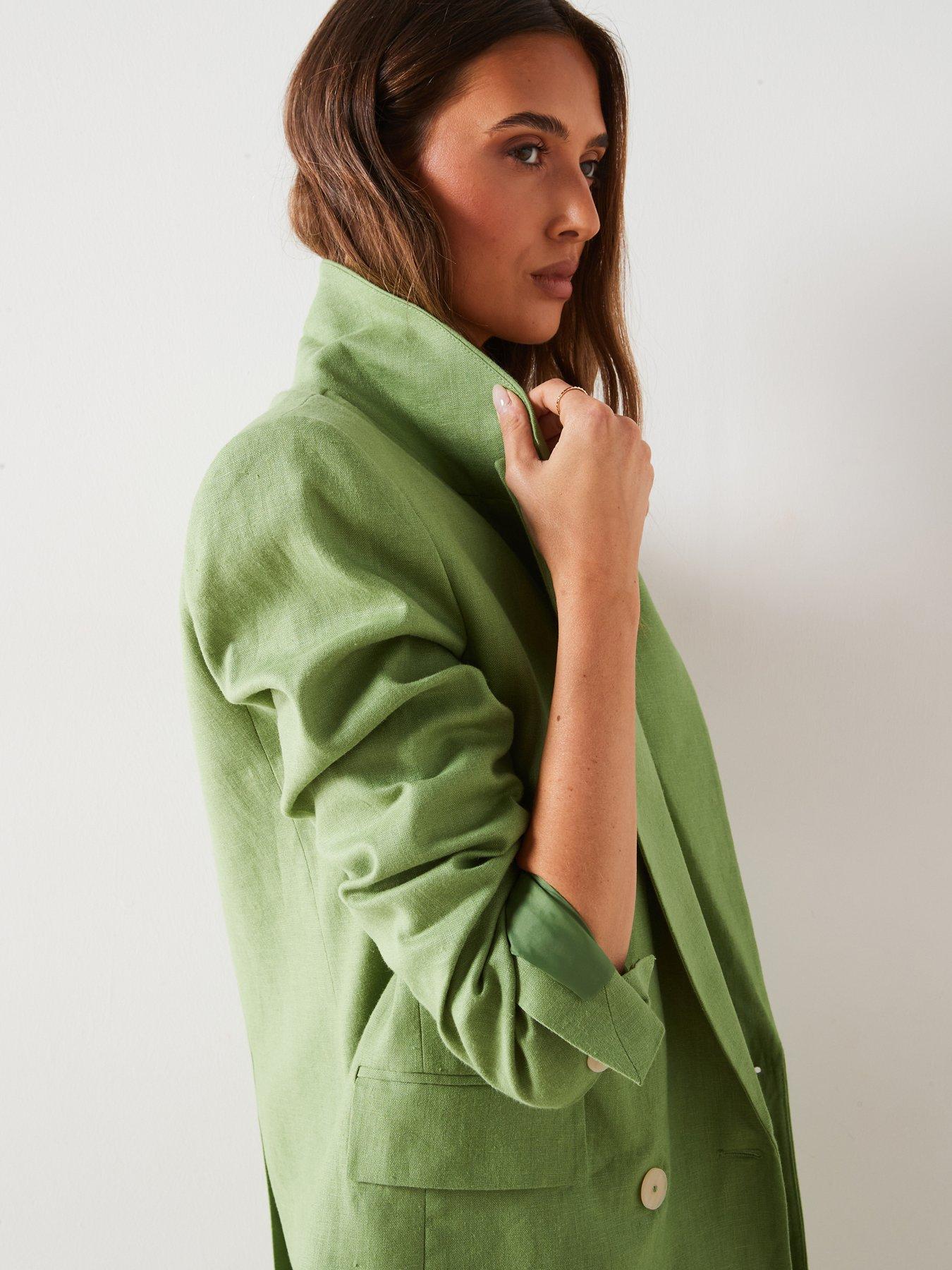 Mango Green Double Button Blazer | Very.co.uk