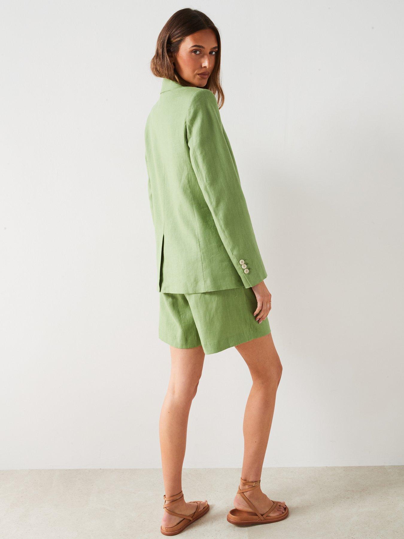 Mango Green Double Button Blazer | Very.co.uk