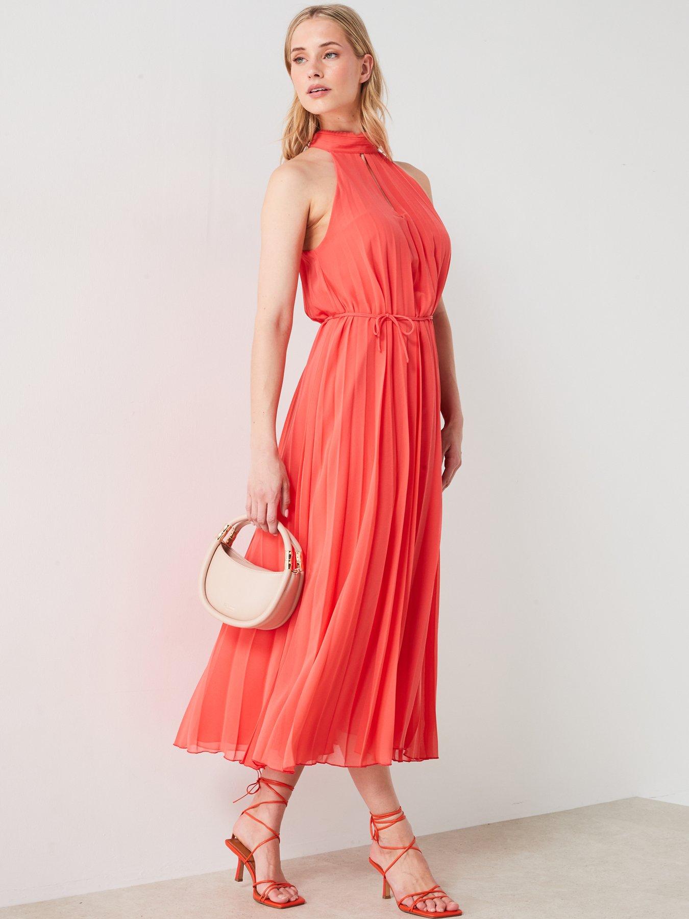 Mango Pleated Midi Dress Hot Pleated Midi Dress Mango Best Sale Mango Scoop  Neck Pleated