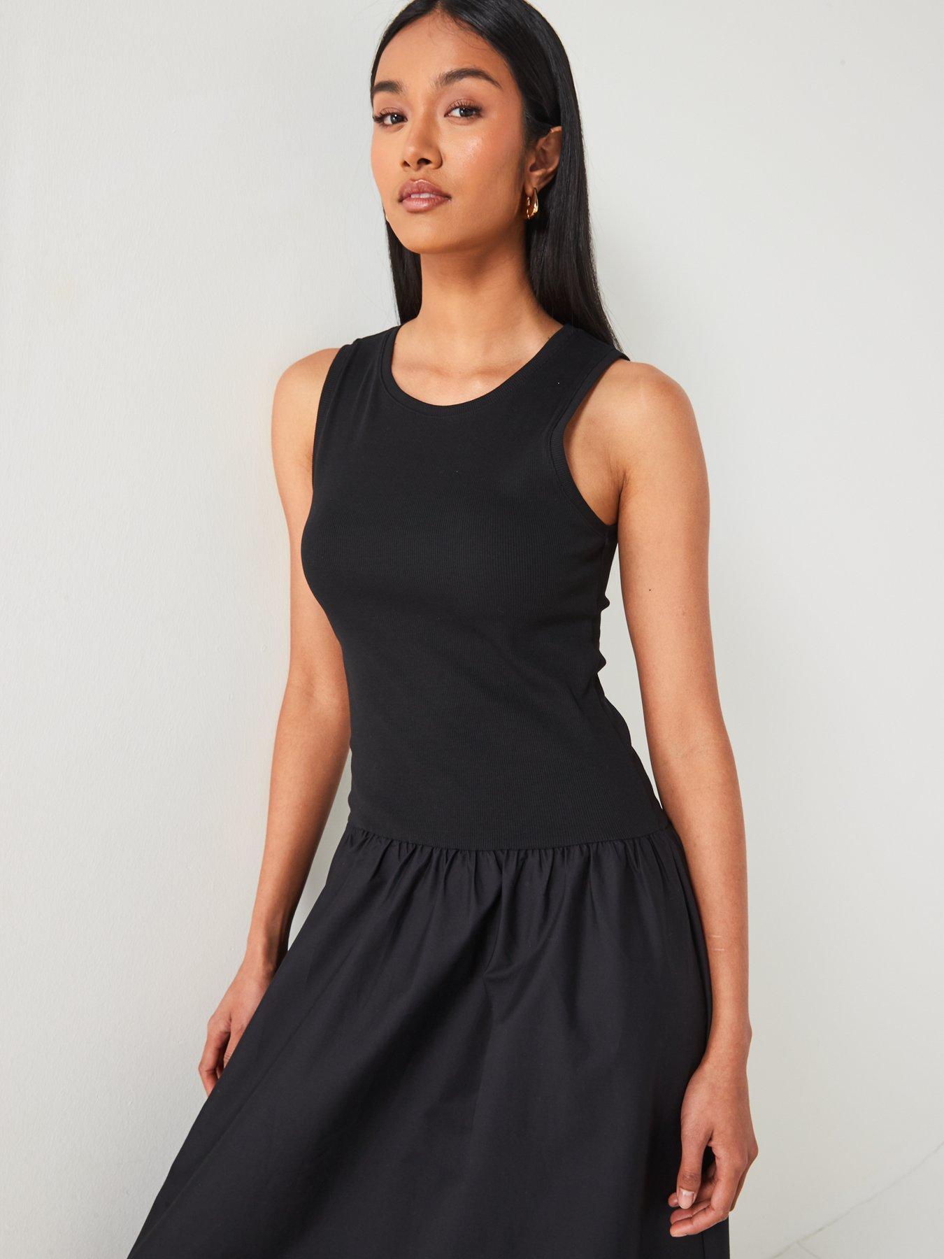 Black a line dress uk best sale