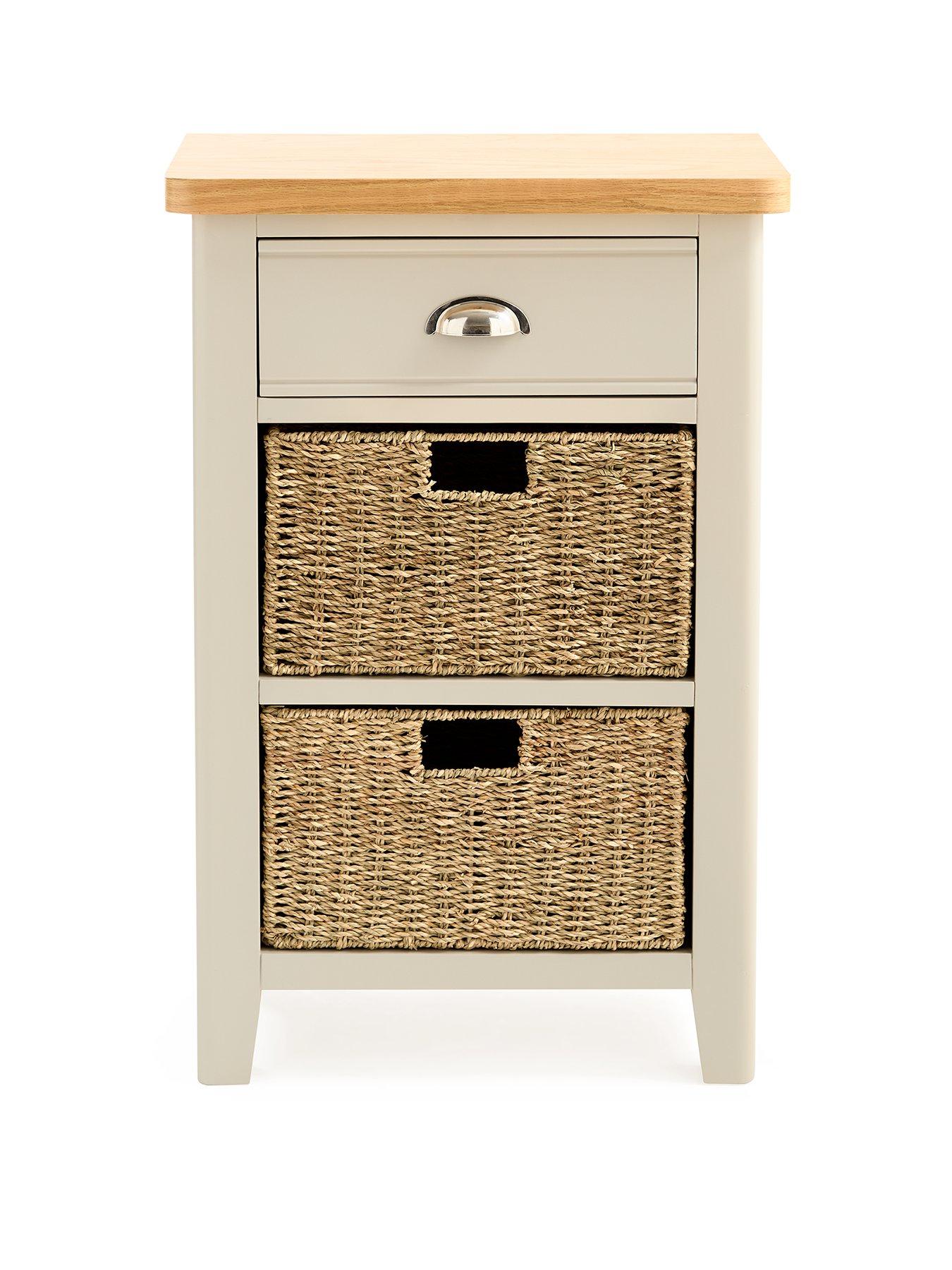 Image 2 of 7 of The Very Collection Malone Ready Assembled&nbsp;1 Drawer, 2 Basket Sideboard&nbsp;- contains Solid Wood