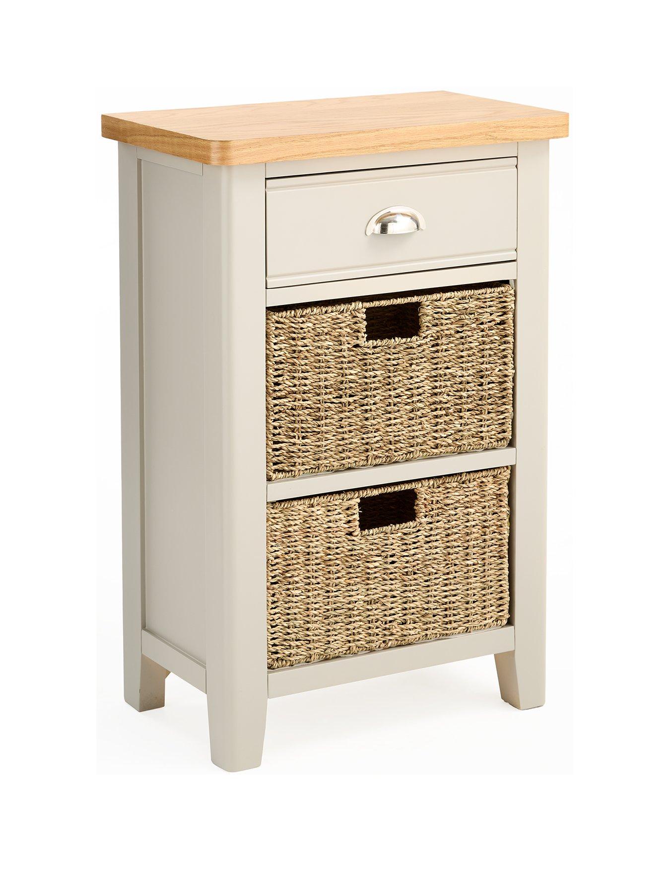 Image 3 of 7 of The Very Collection Malone Ready Assembled&nbsp;1 Drawer, 2 Basket Sideboard&nbsp;- contains Solid Wood