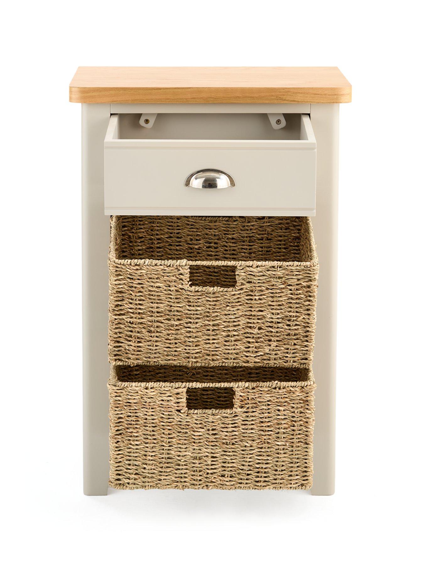 Image 4 of 7 of The Very Collection Malone Ready Assembled&nbsp;1 Drawer, 2 Basket Sideboard&nbsp;- contains Solid Wood