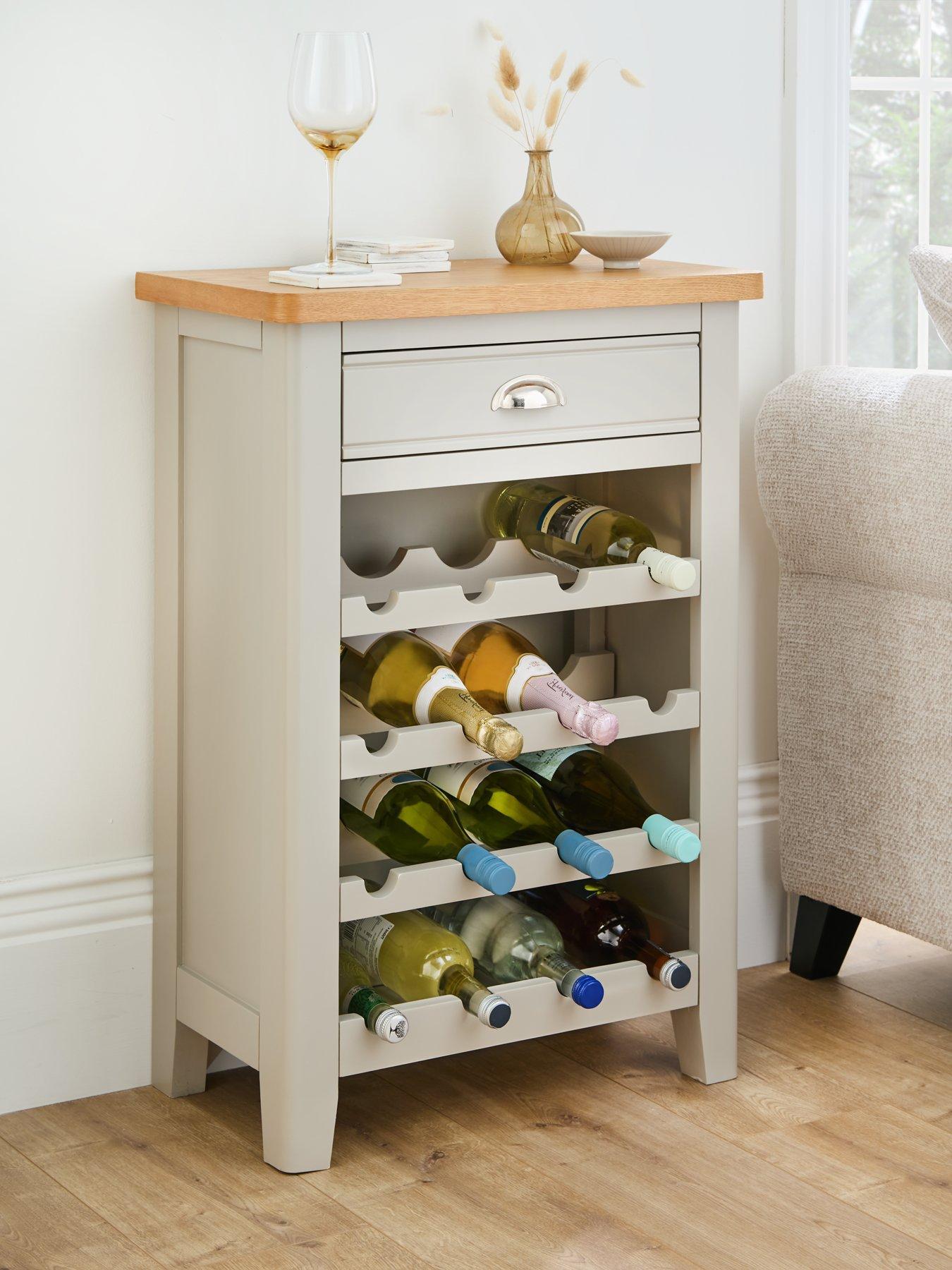 Product photograph of Very Home Malone Ready Assembled Wine Cabinet - Contains Solid Wood from very.co.uk