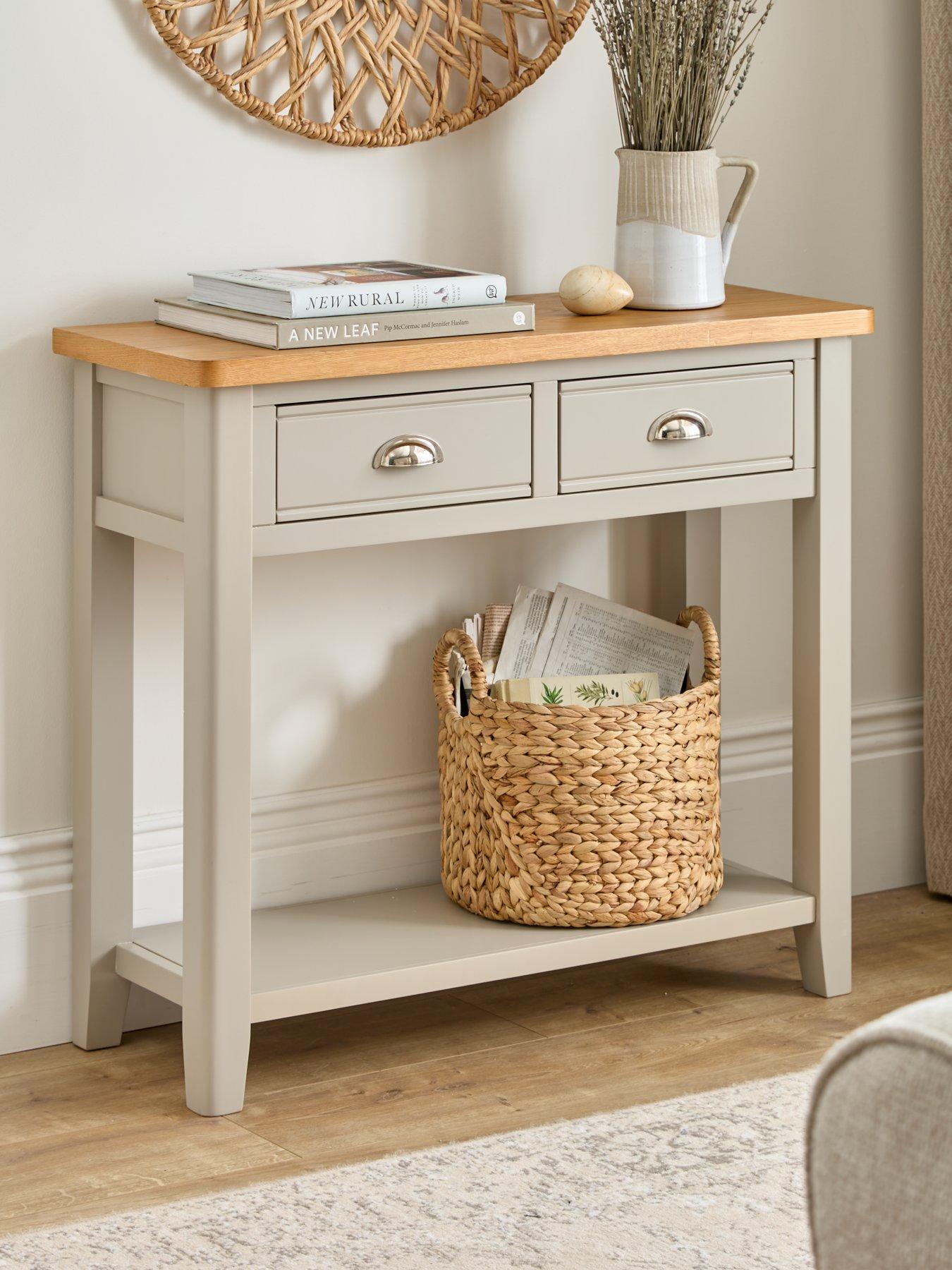 Product photograph of Very Home Malone Part Assembled Console Table - Contains Solid Wood from very.co.uk