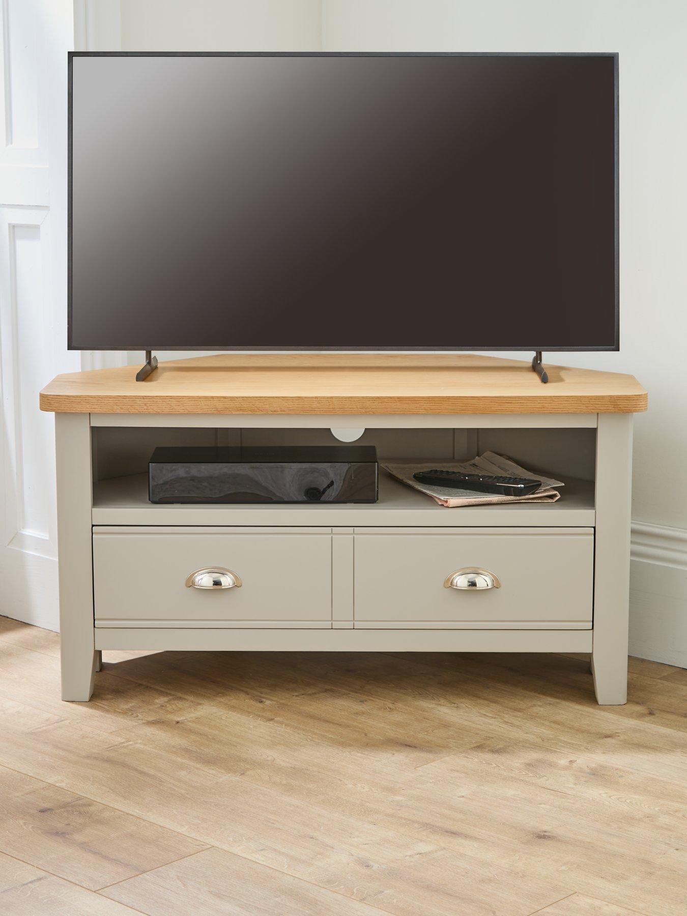 Product photograph of Very Home Malone Ready Assembled Corner Tv Unit - Fits Up To 42 Inch Tv - Contains Solid Wood from very.co.uk