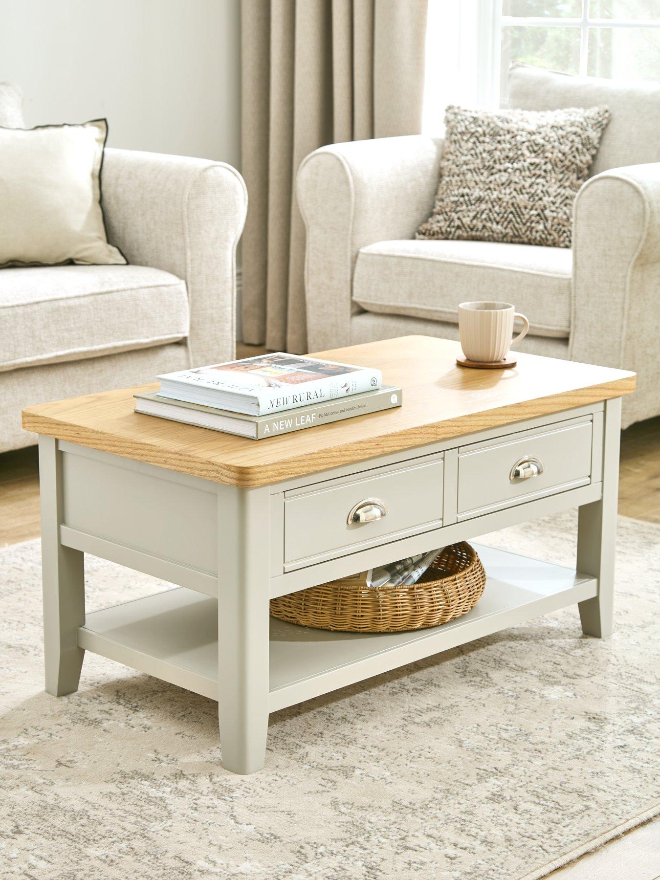 undefined Malone Ready Assembled Large 1 Drawer Coffee Table - contains Solid Wood