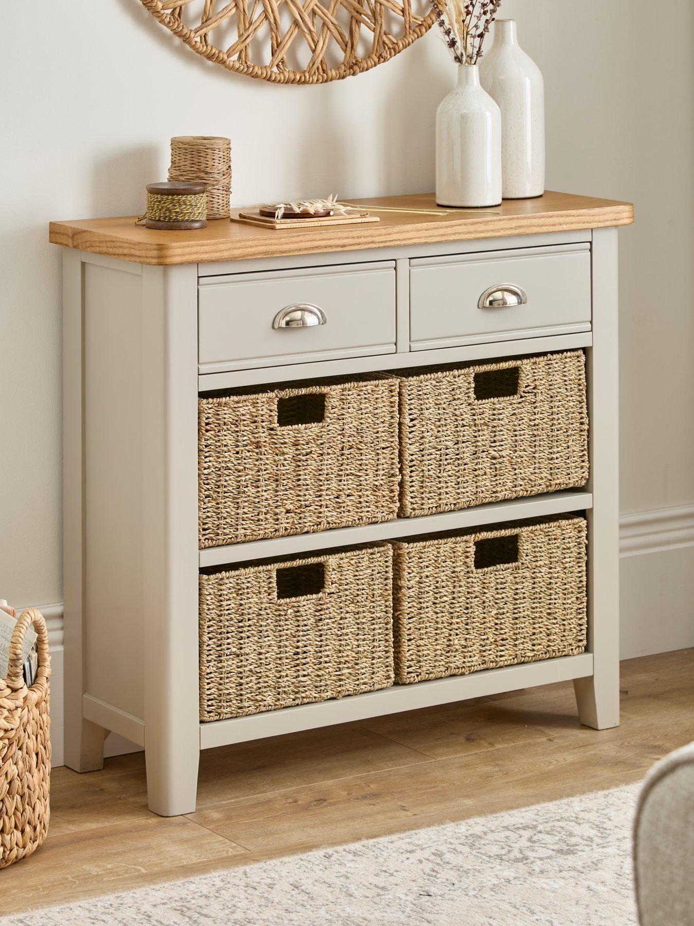 Product photograph of Very Home Malone Ready Assembled 2 Drawer 4 Basket Sideboard - Contains Solid Wood from very.co.uk