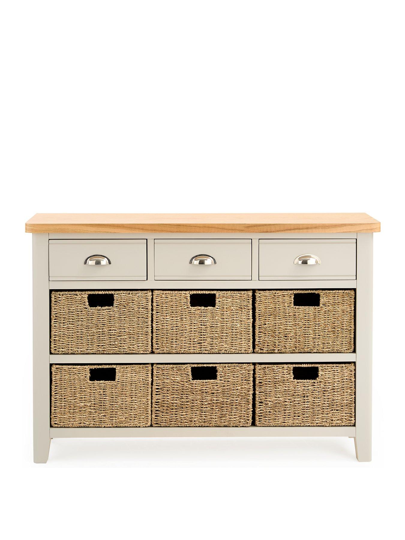 Image 2 of 7 of The Very Collection Malone 3 Drawer, 6 Basket Sideboard -&nbsp;contains Solid Wood