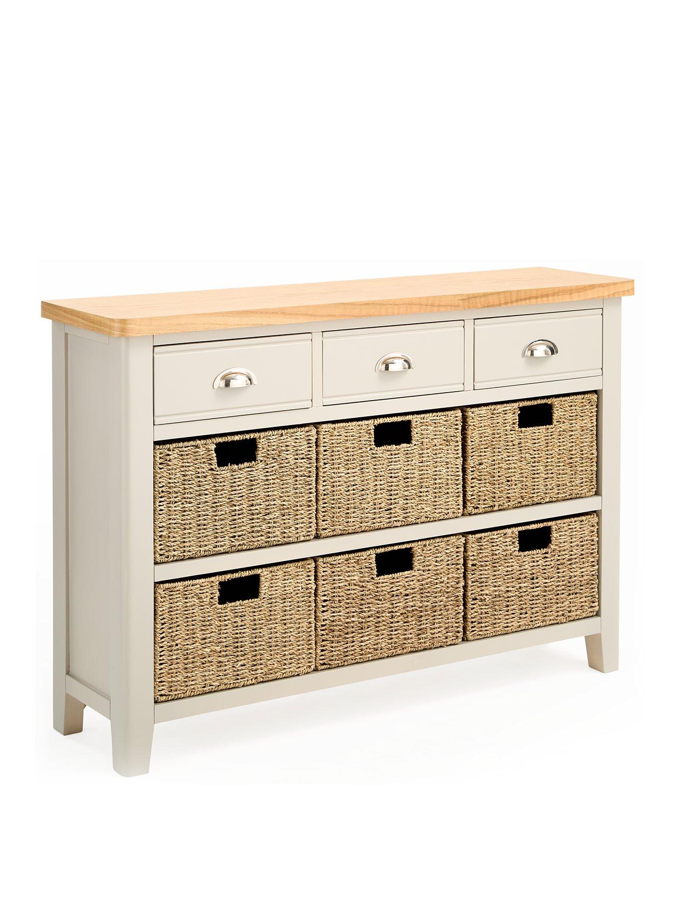 Image 3 of 7 of The Very Collection Malone 3 Drawer, 6 Basket Sideboard -&nbsp;contains Solid Wood