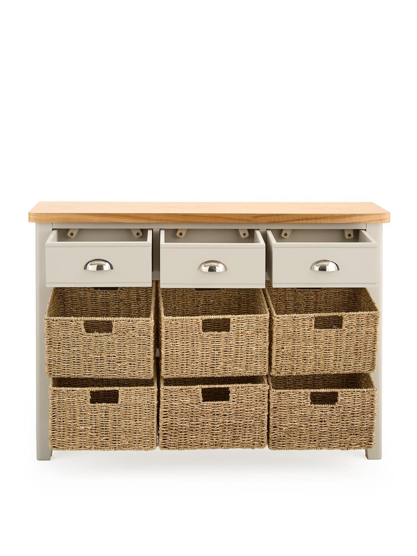 Image 4 of 7 of The Very Collection Malone 3 Drawer, 6 Basket Sideboard -&nbsp;contains Solid Wood