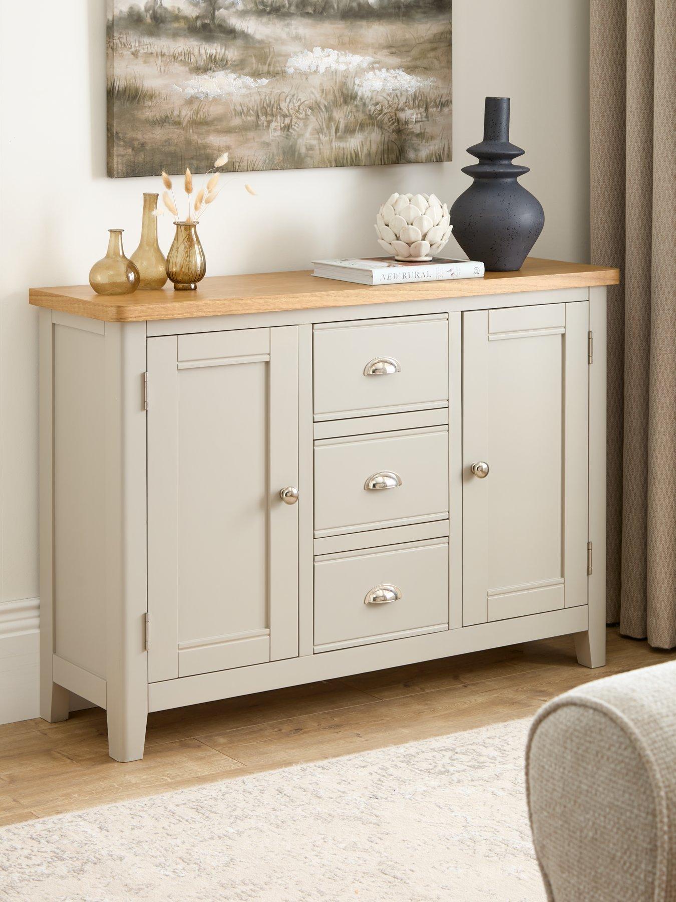 undefined Malone Ready Assembled 2 Door, 2 Drawer Large Sideboard - contains Solid Wood