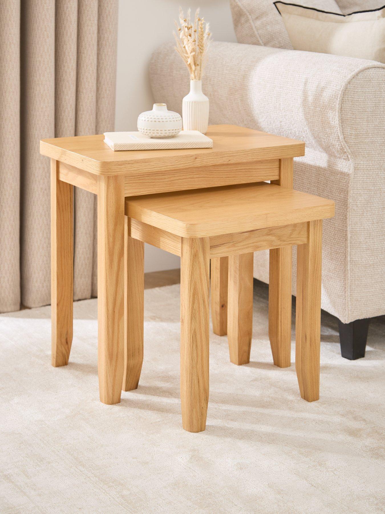 Product photograph of Very Home Ashwin Ready Assembled Nest Of 2 Tables - Contains Solid Wood from very.co.uk