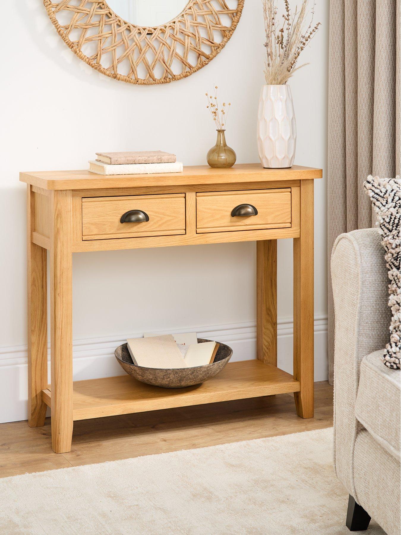 Product photograph of Very Home Ashwin Console Table - Contains Solid Wood from very.co.uk