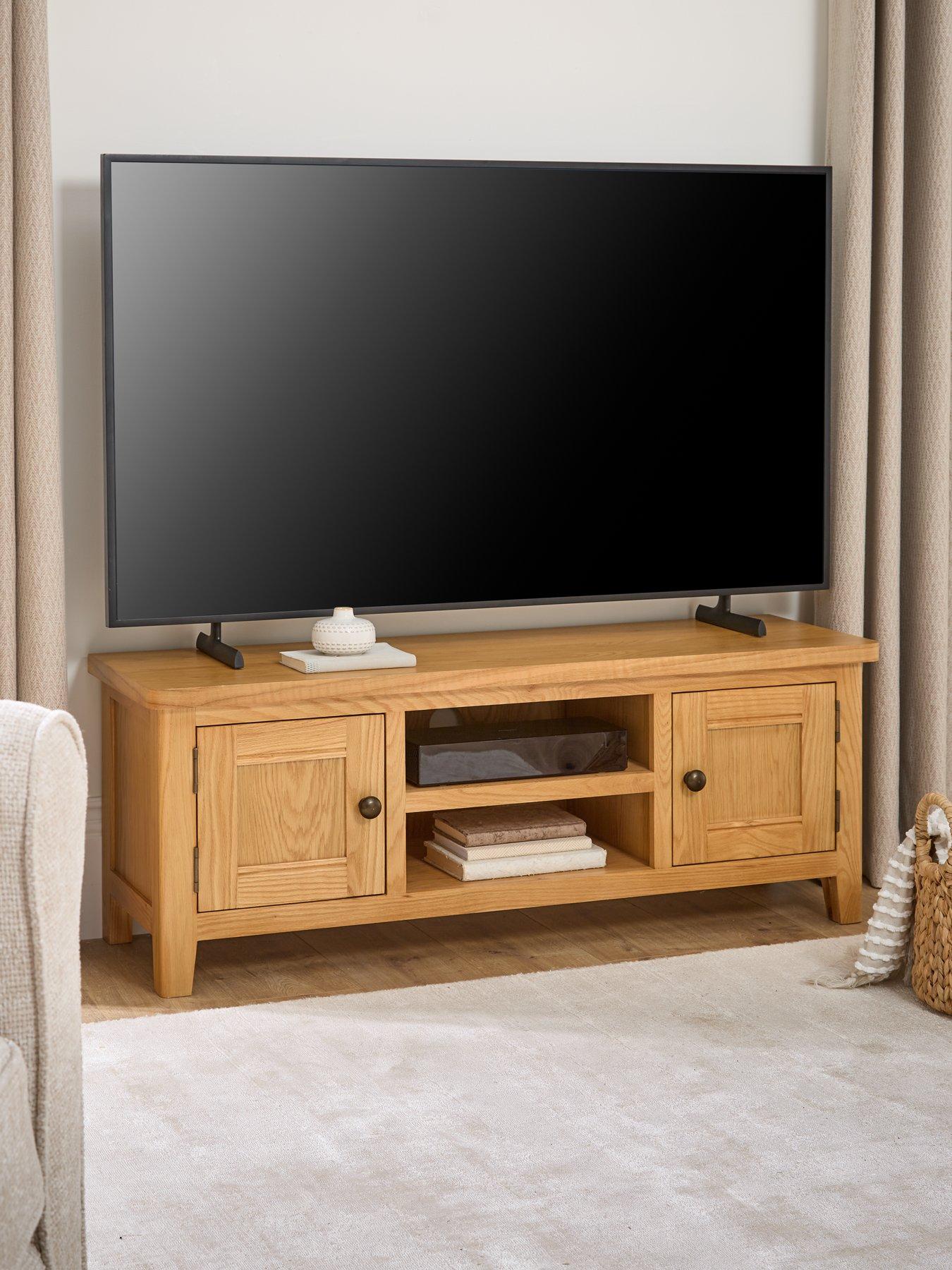 undefined Ashwin Ready Assembled Large TV Unit - fits up to 55 inch TV - contains Solid Wood