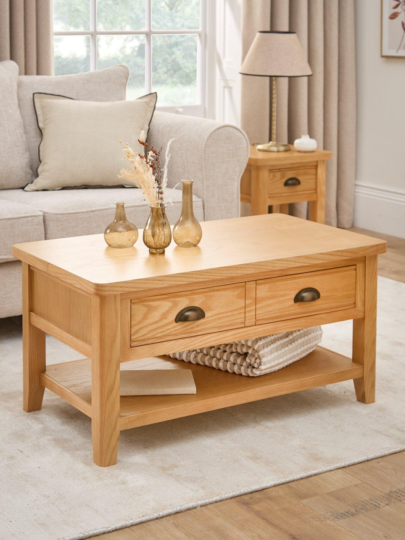 Product photograph of Very Home Ashwin Ready Assembled Large Coffee Table - Contains Solid Wood from very.co.uk